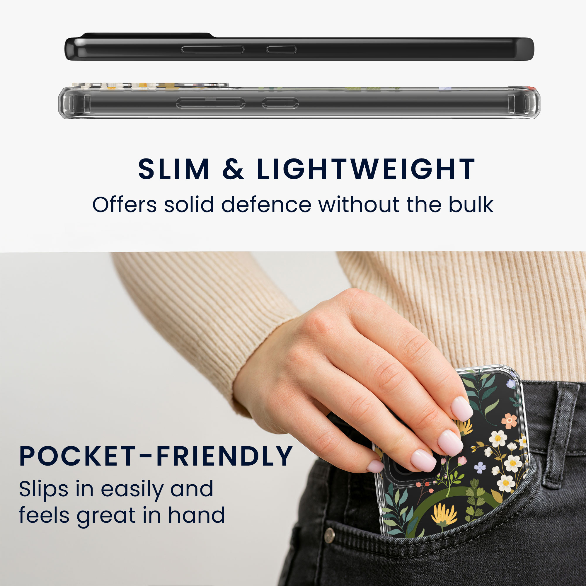 Čiré pouzdro na telefon pro Samsung Galaxy A53 5G kwmobile MagSafe TPU - motiv okouzlující květiny
