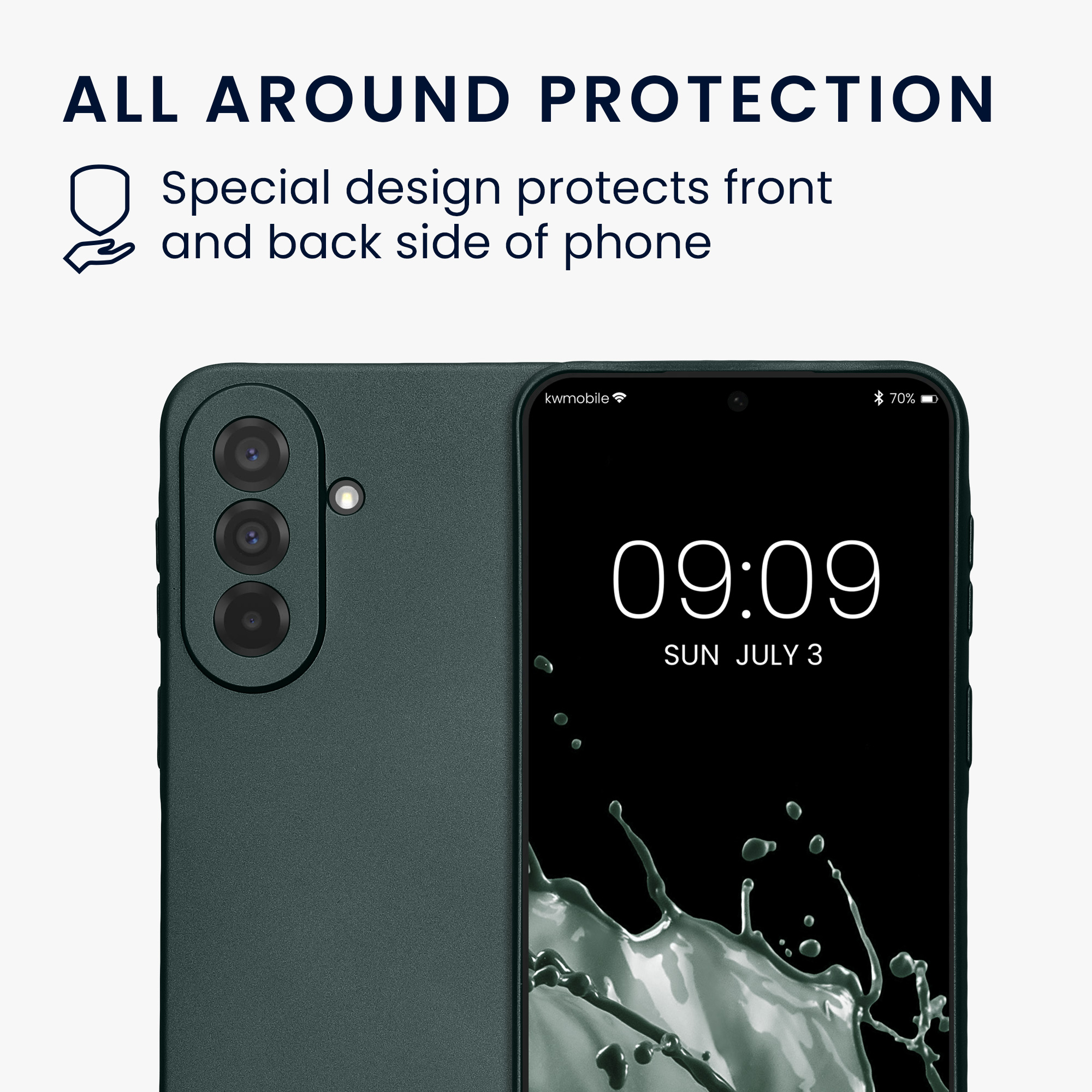 Pouzdro pro Samsung Galaxy A37 5G kwmobile metalické TPU - metalická petrolejová
