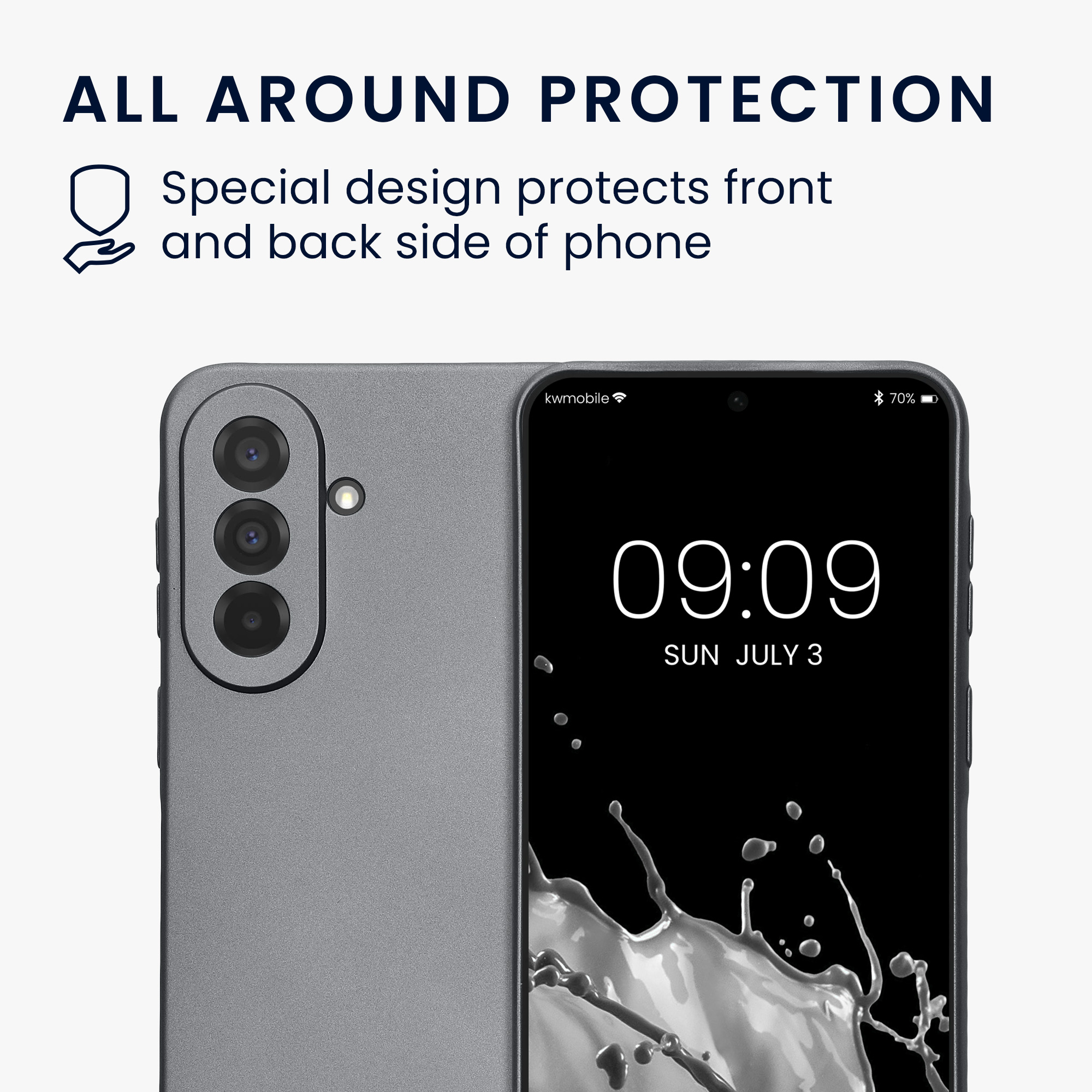 Pouzdro pro Samsung Galaxy A37 5G kwmobile metalické TPU - metalická šedá