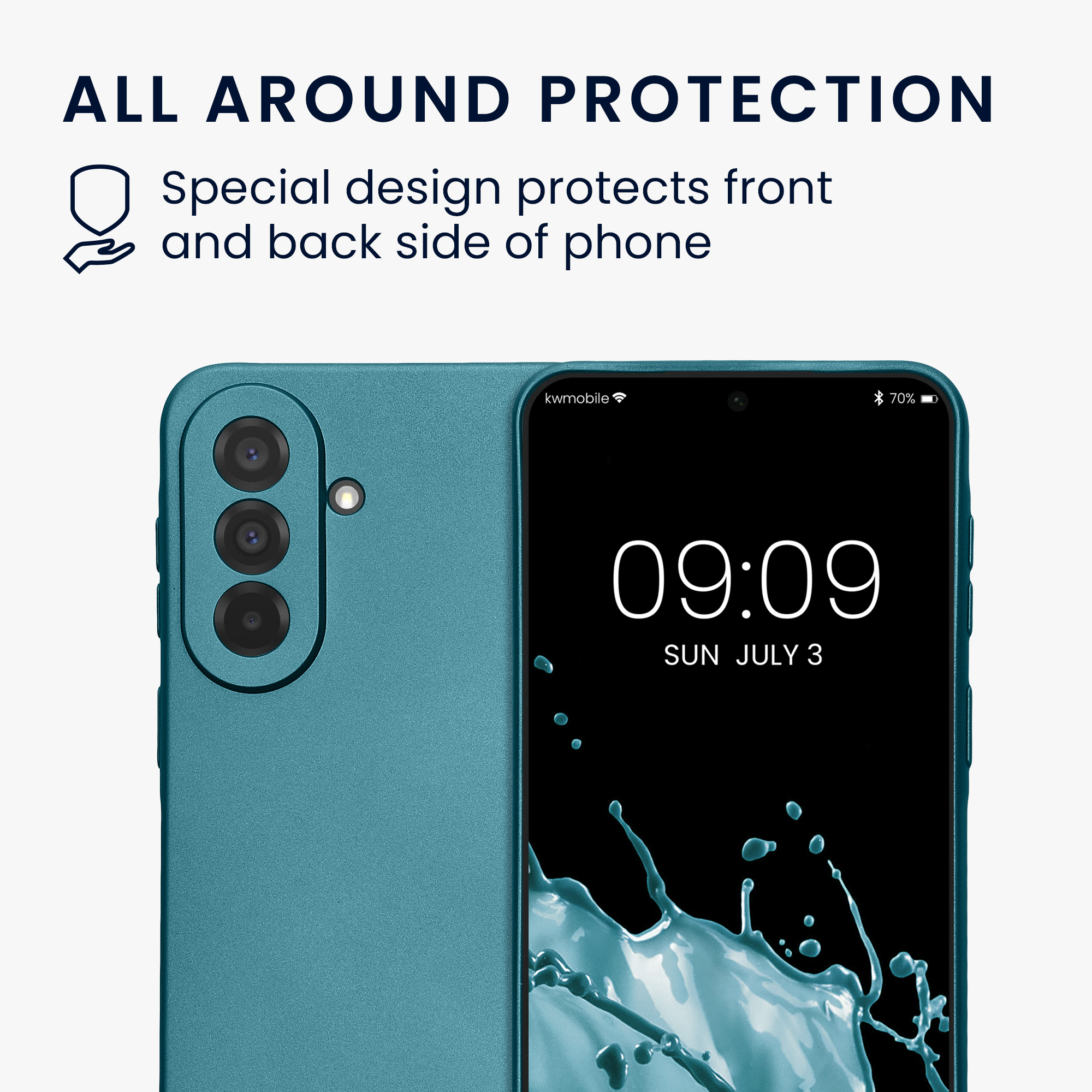 Pouzdro pro Samsung Galaxy A37 5G kwmobile metalické TPU - metalická karibská modrá