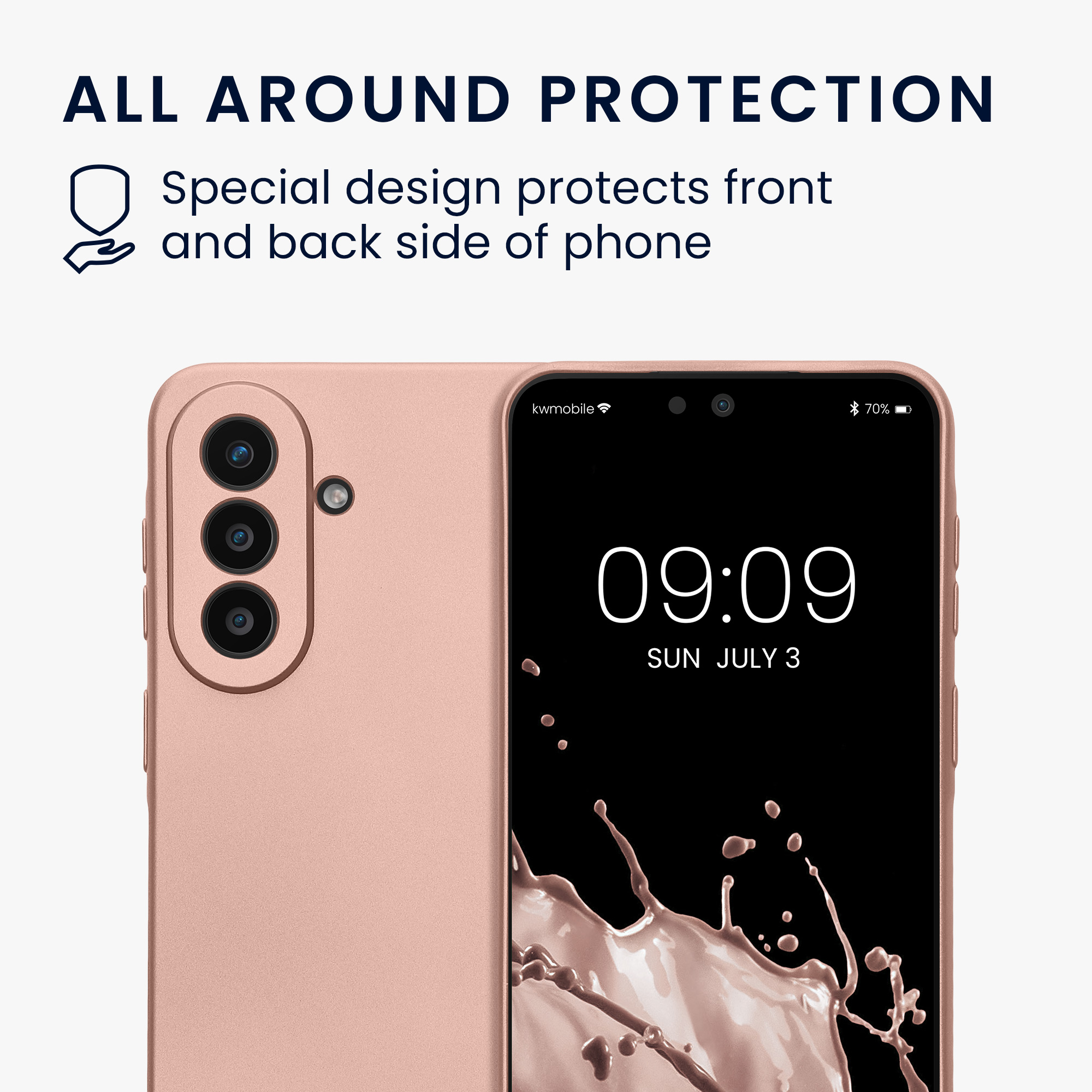 Kryt na mobil Samsung Galaxy A57 5G - kwmobile, metalické růžové zlato