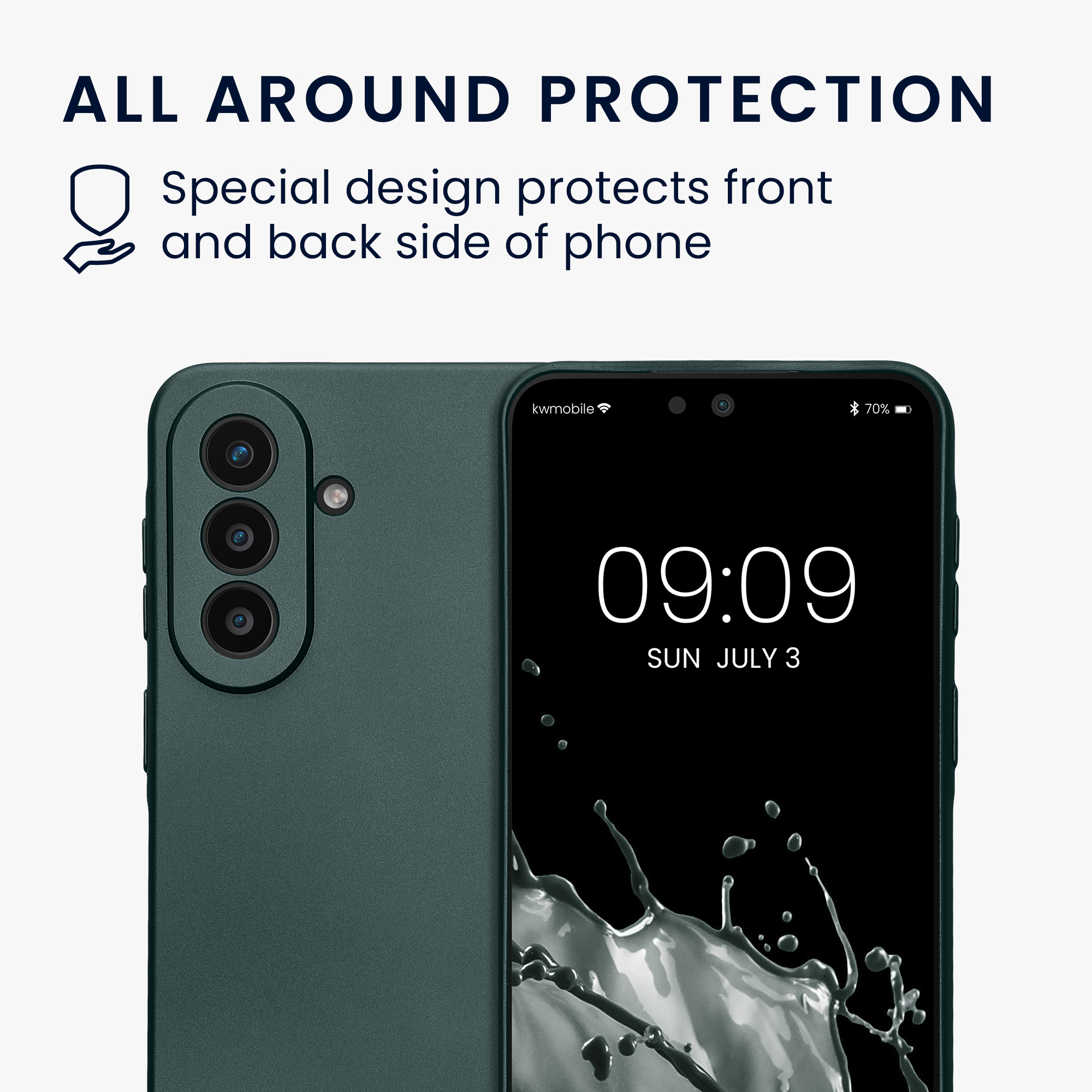 Pouzdro pro Samsung Galaxy A57 5G kwmobile metalické TPU - metalická petrolejová