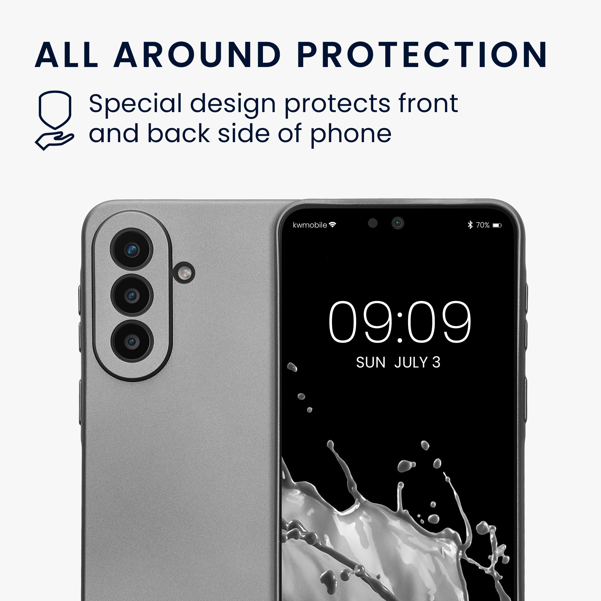 Pouzdro pro Samsung Galaxy A57 5G kwmobile metalické TPU - metalická šedá
