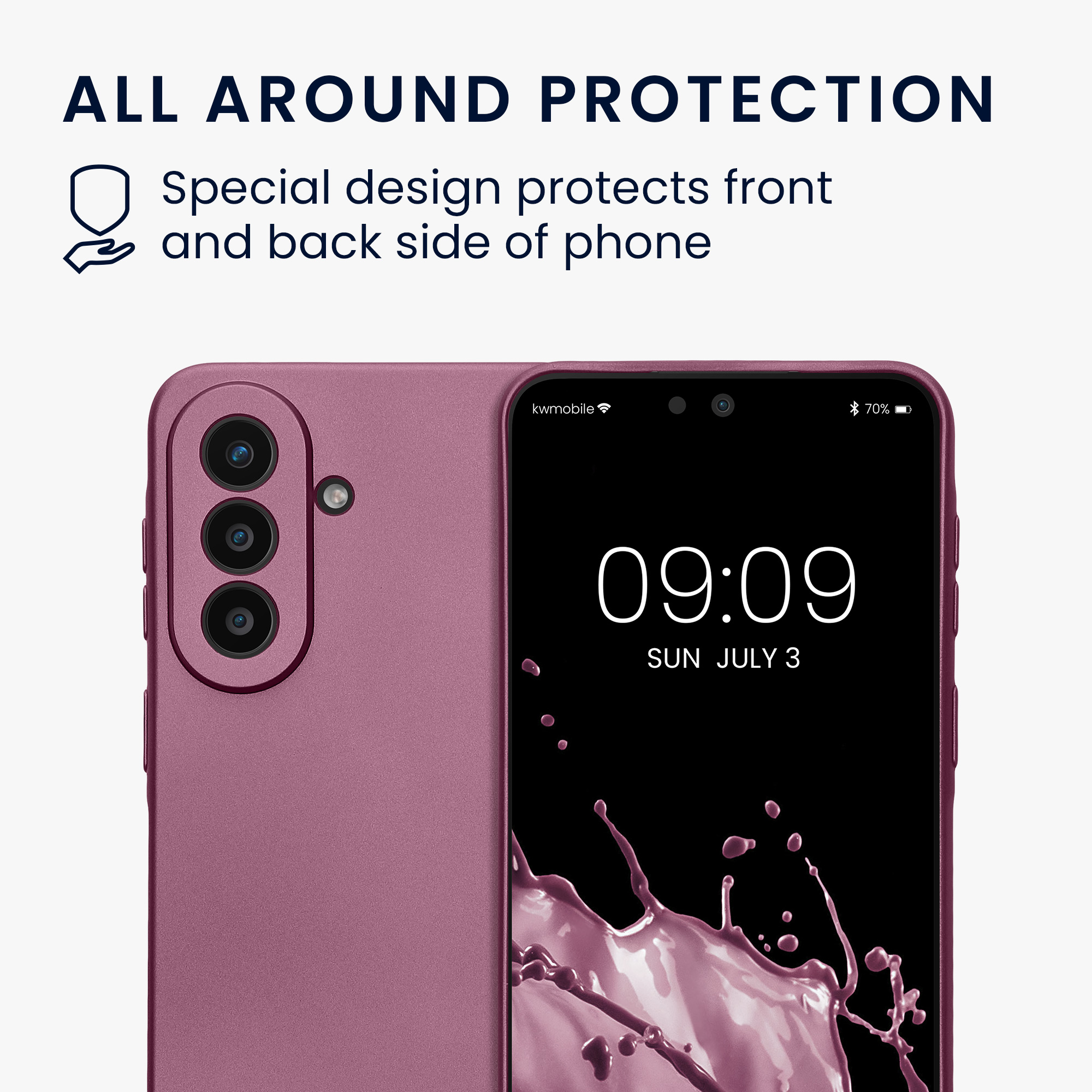 Kryt na mobil Samsung Galaxy A57 5G - kwmobile, metalický levandulový