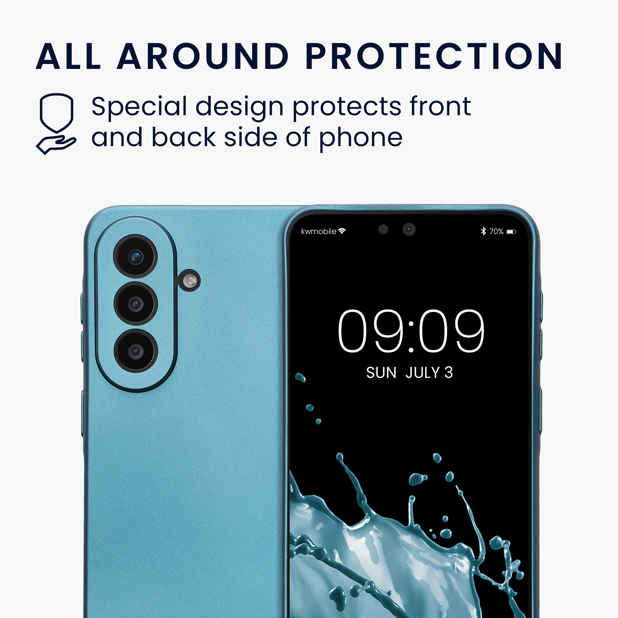 Pouzdro pro Samsung Galaxy A57 5G kwmobile metalické TPU - metalická karibská modrá