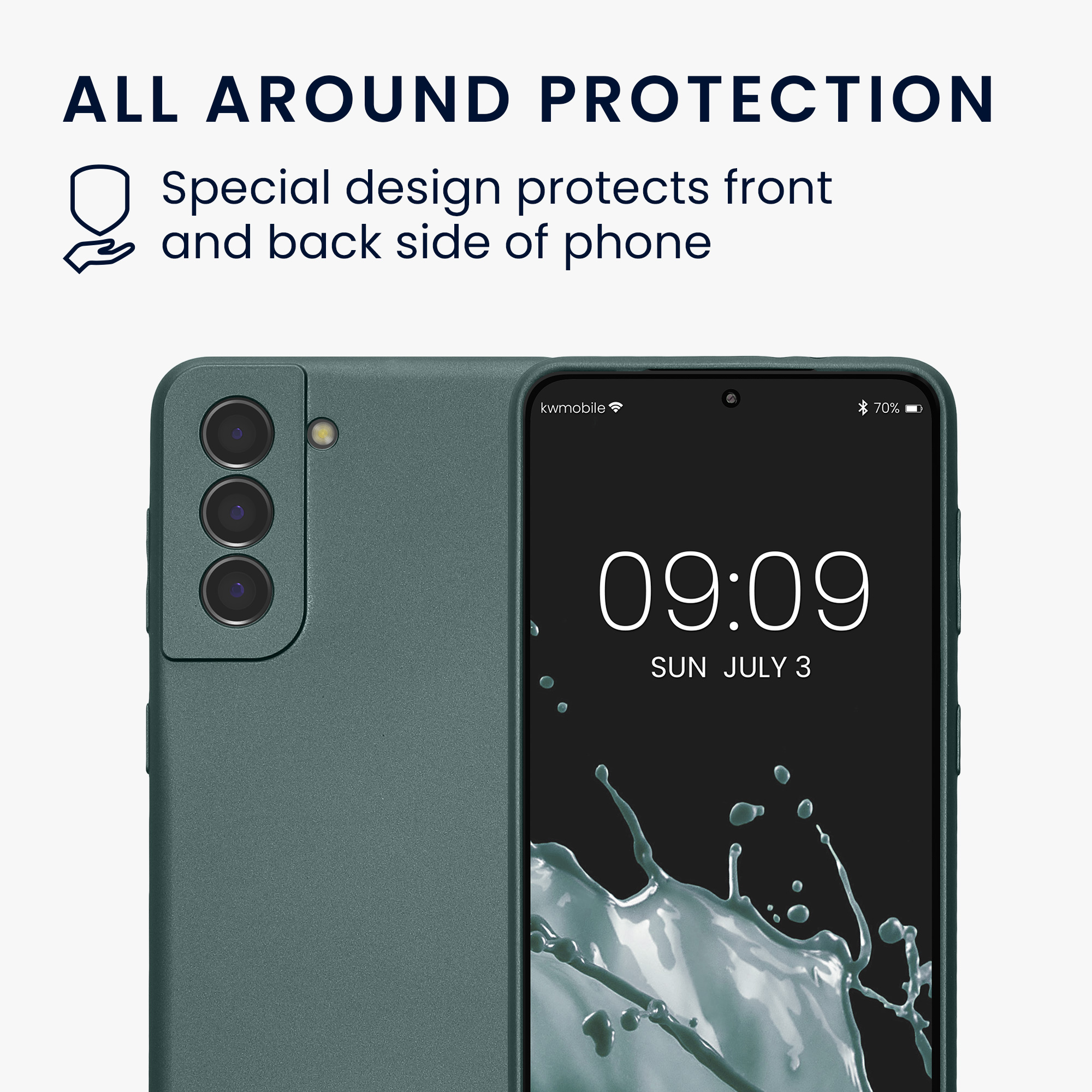 Pouzdro pro Samsung Galaxy S21 kwmobile metalické TPU - metalická petrolejová