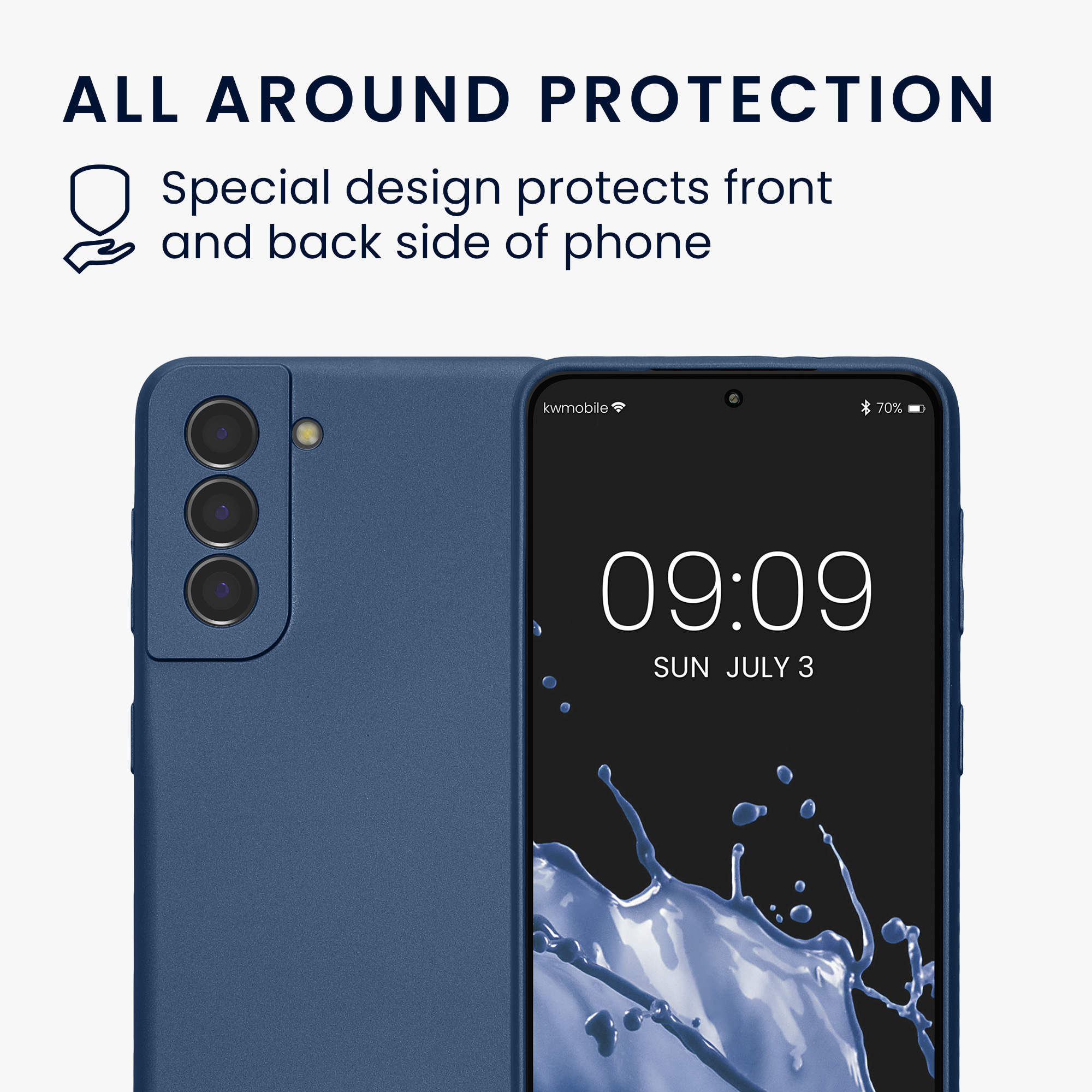 Pouzdro pro Samsung Galaxy S21 kwmobile metalické TPU - metalická modrá