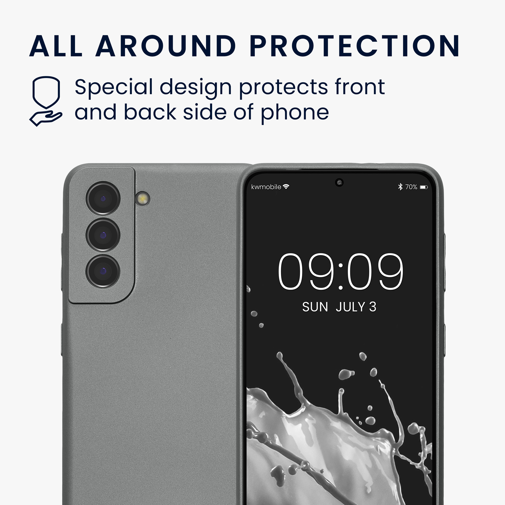 Pouzdro pro Samsung Galaxy S21 kwmobile metalické TPU - metalická šedá