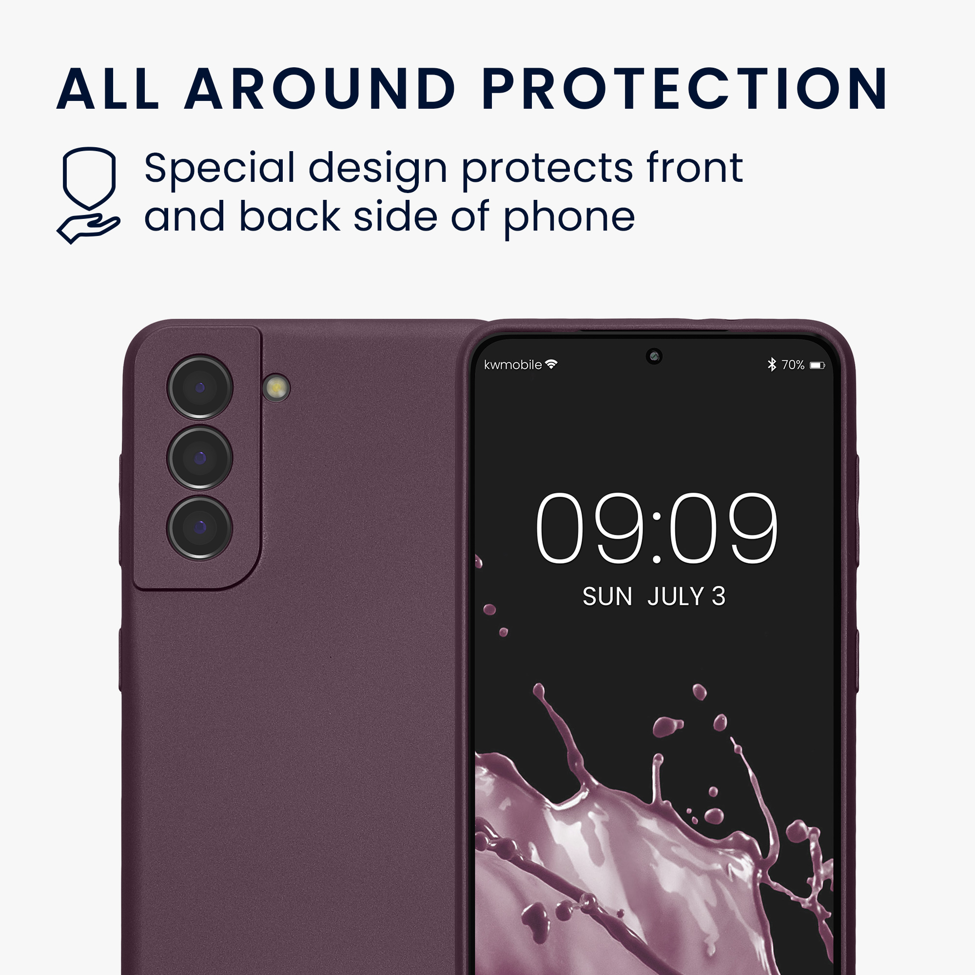Pouzdro pro Samsung Galaxy S21 kwmobile metalické TPU - metalická bordó