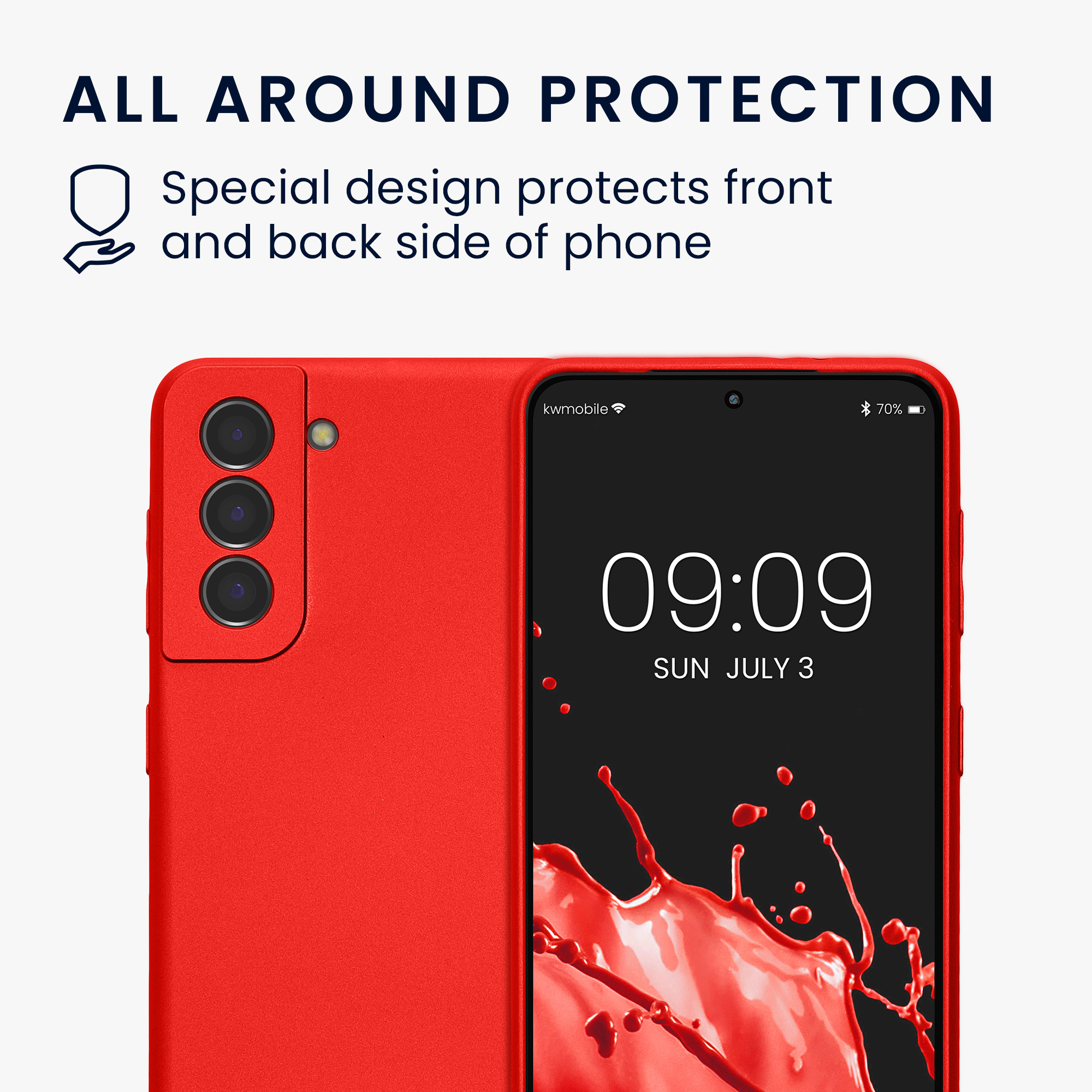 Pouzdro pro Samsung Galaxy S21 kwmobile metalické TPU - metalická tmavě červená