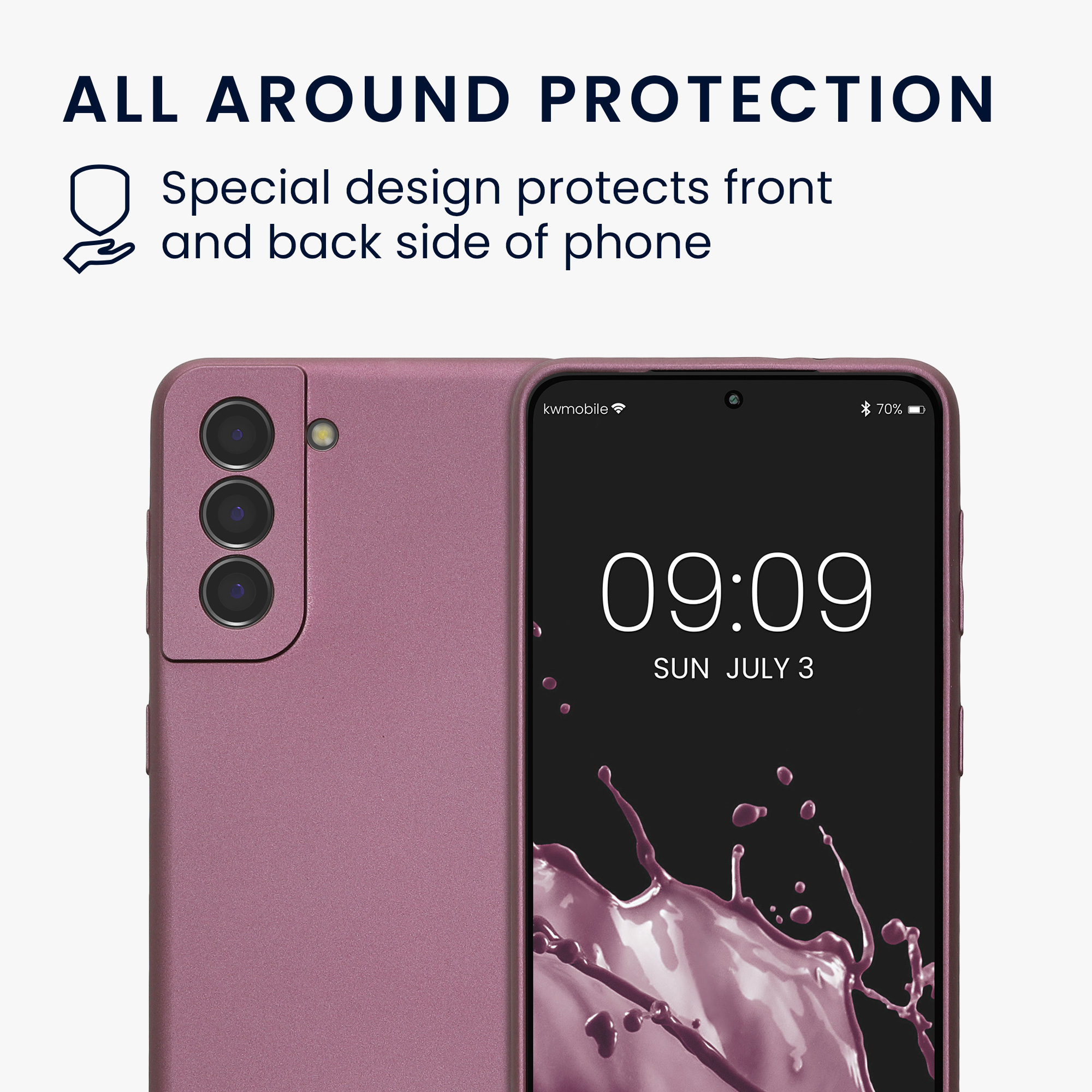 Pouzdro pro Samsung Galaxy S21 kwmobile metalické TPU - metalická levandulová