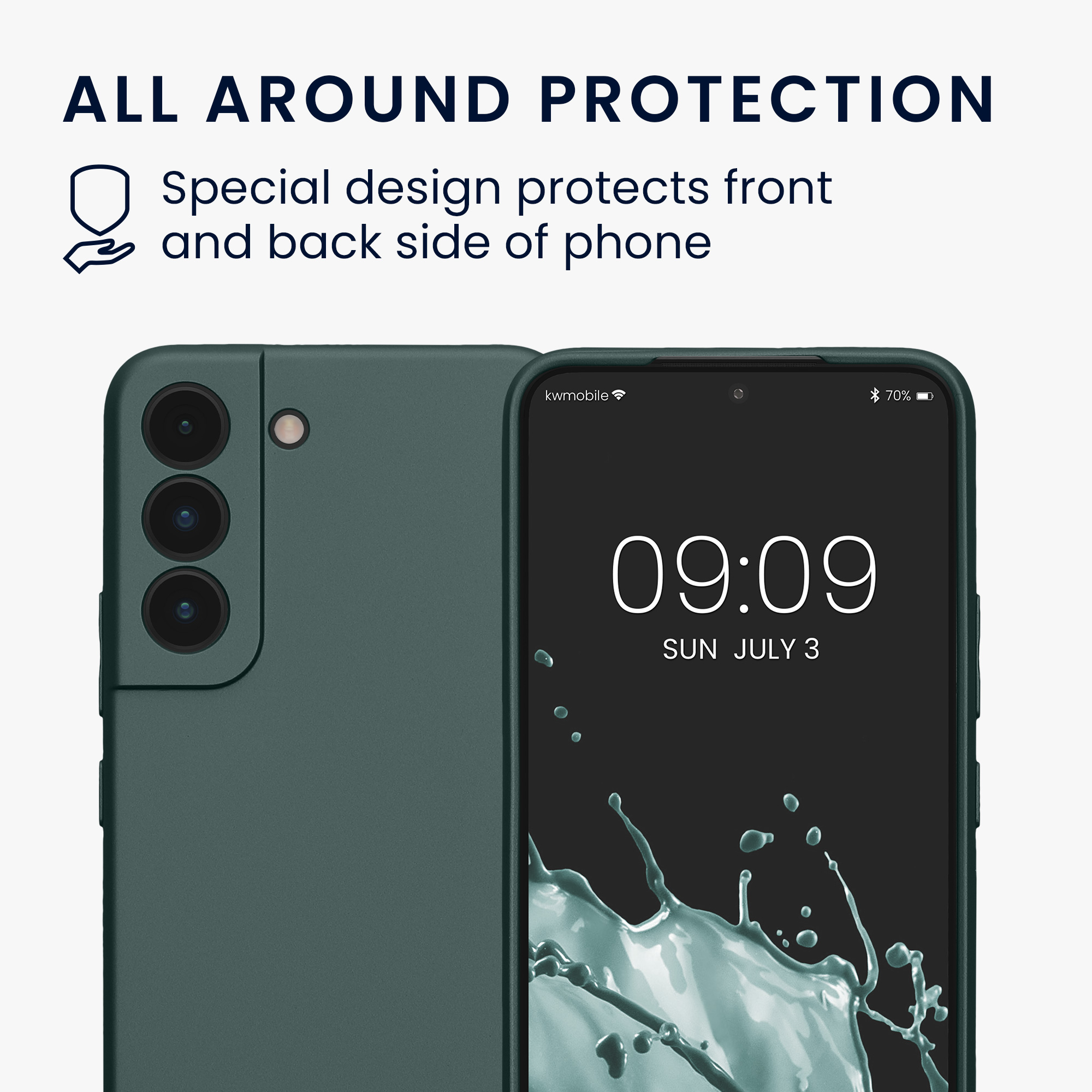 Pouzdro pro Samsung Galaxy S22 kwmobile metalické TPU - metalická petrolejová