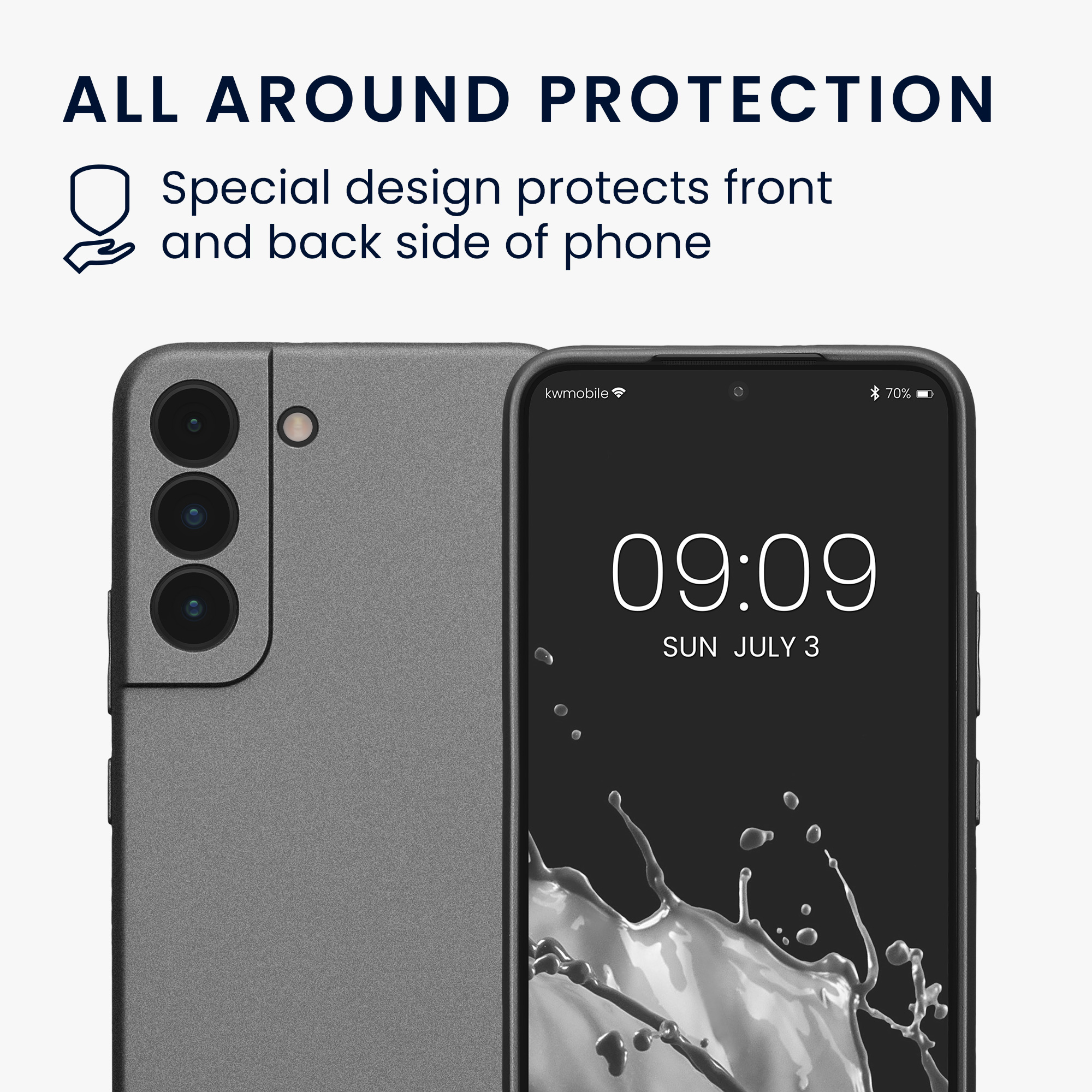 Pouzdro pro Samsung Galaxy S22 kwmobile metalické TPU - metalická šedá