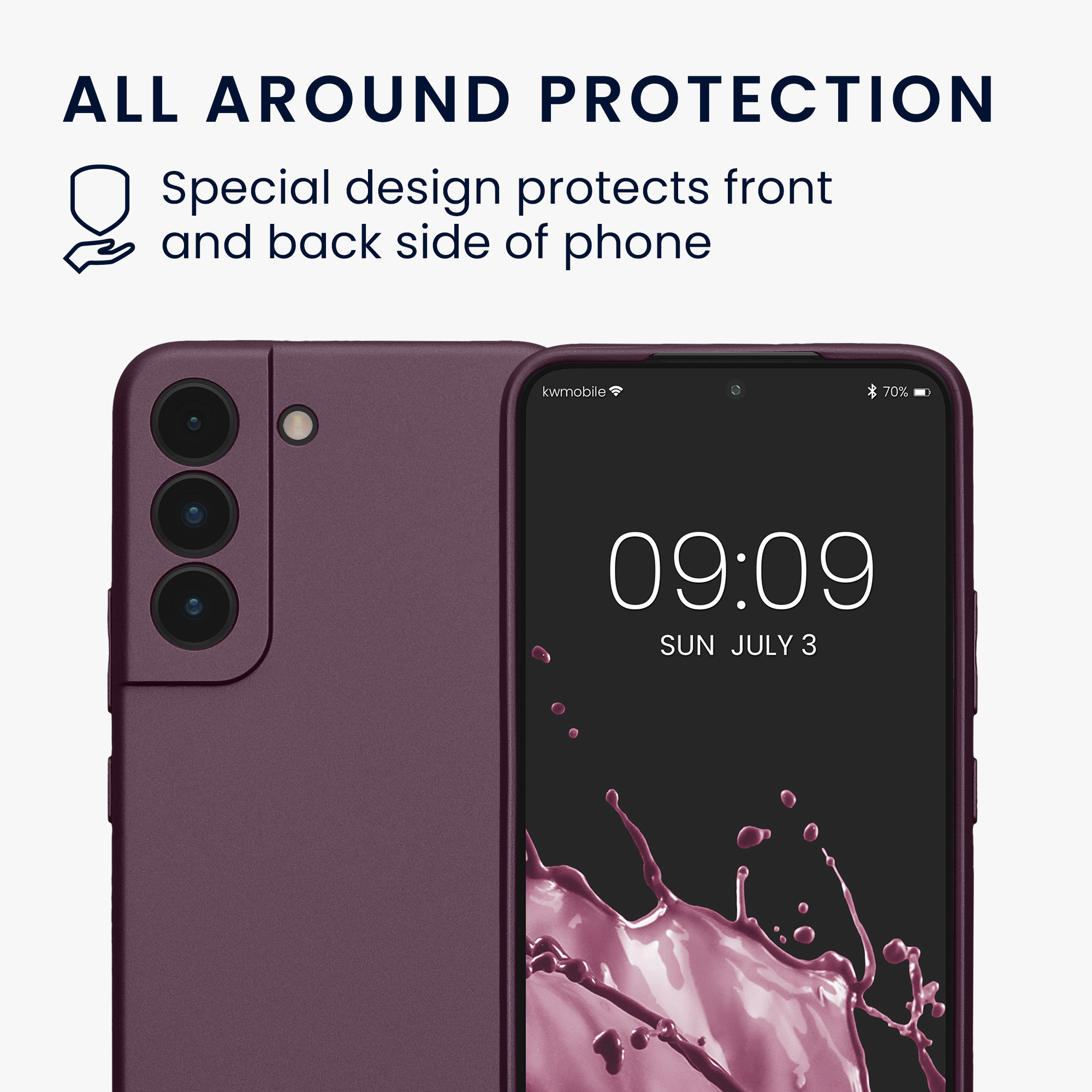 Pouzdro pro Samsung Galaxy S22 kwmobile metalické TPU - metalická bordó