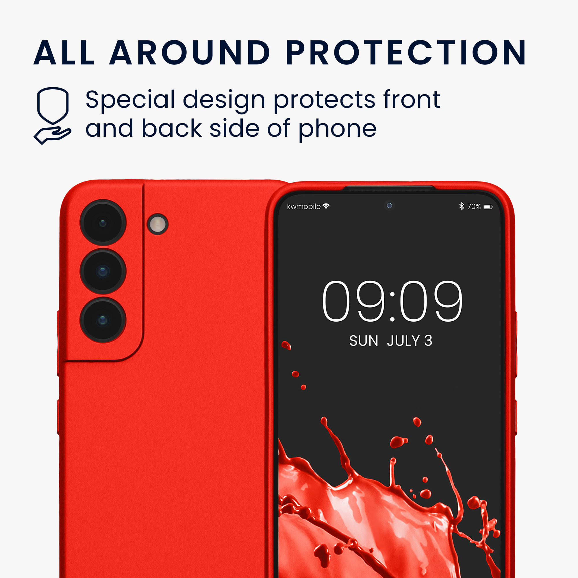 Pouzdro pro Samsung Galaxy S22 kwmobile metalické TPU - metalická tmavě červená