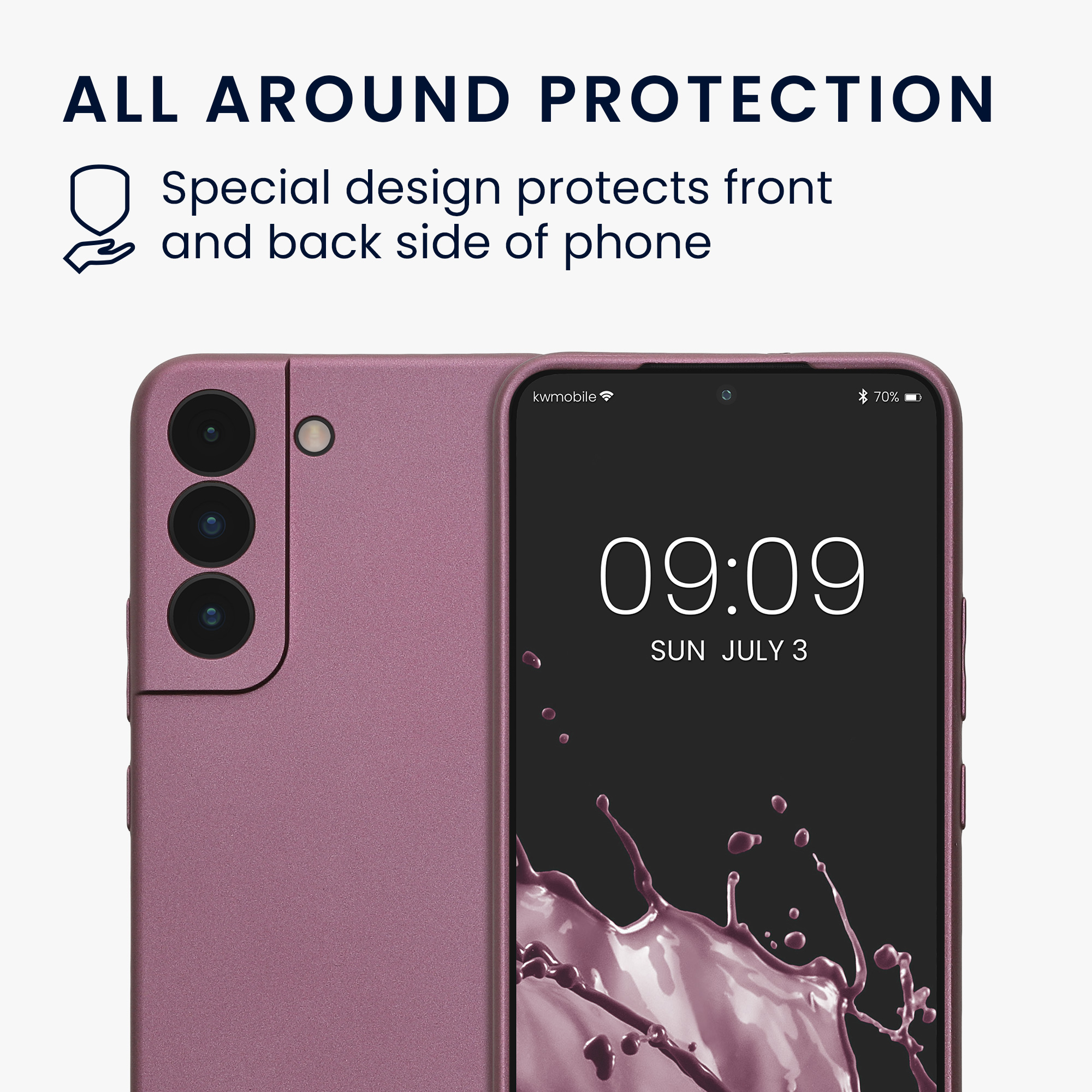 Pouzdro pro Samsung Galaxy S22 kwmobile metalické TPU - metalická levandulová