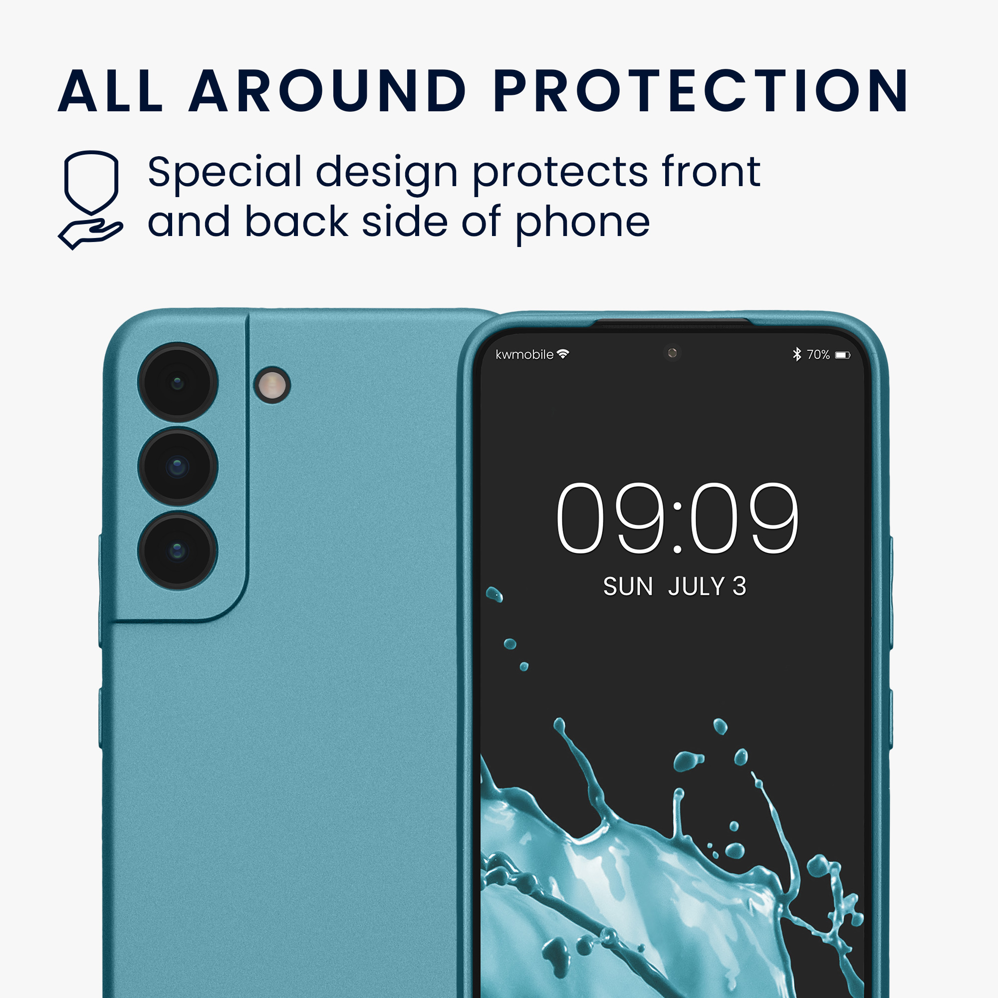 Pouzdro pro Samsung Galaxy S22 kwmobile metalické TPU - metalická karibská modrá