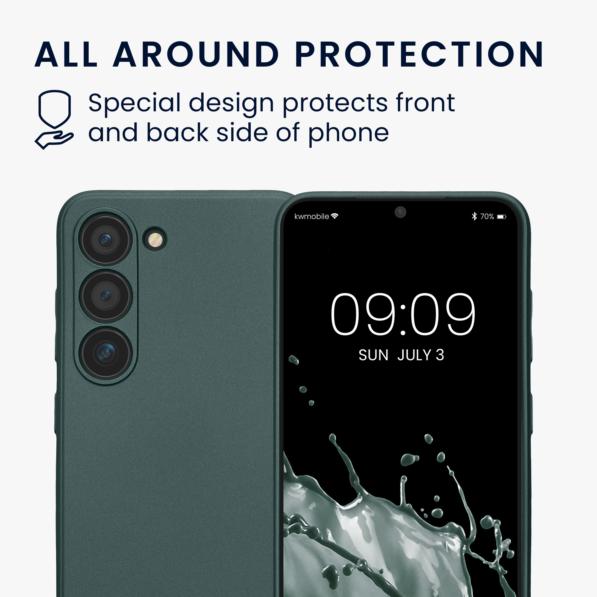 Pouzdro pro Samsung Galaxy S23 kwmobile metalické TPU - metalická petrolejová