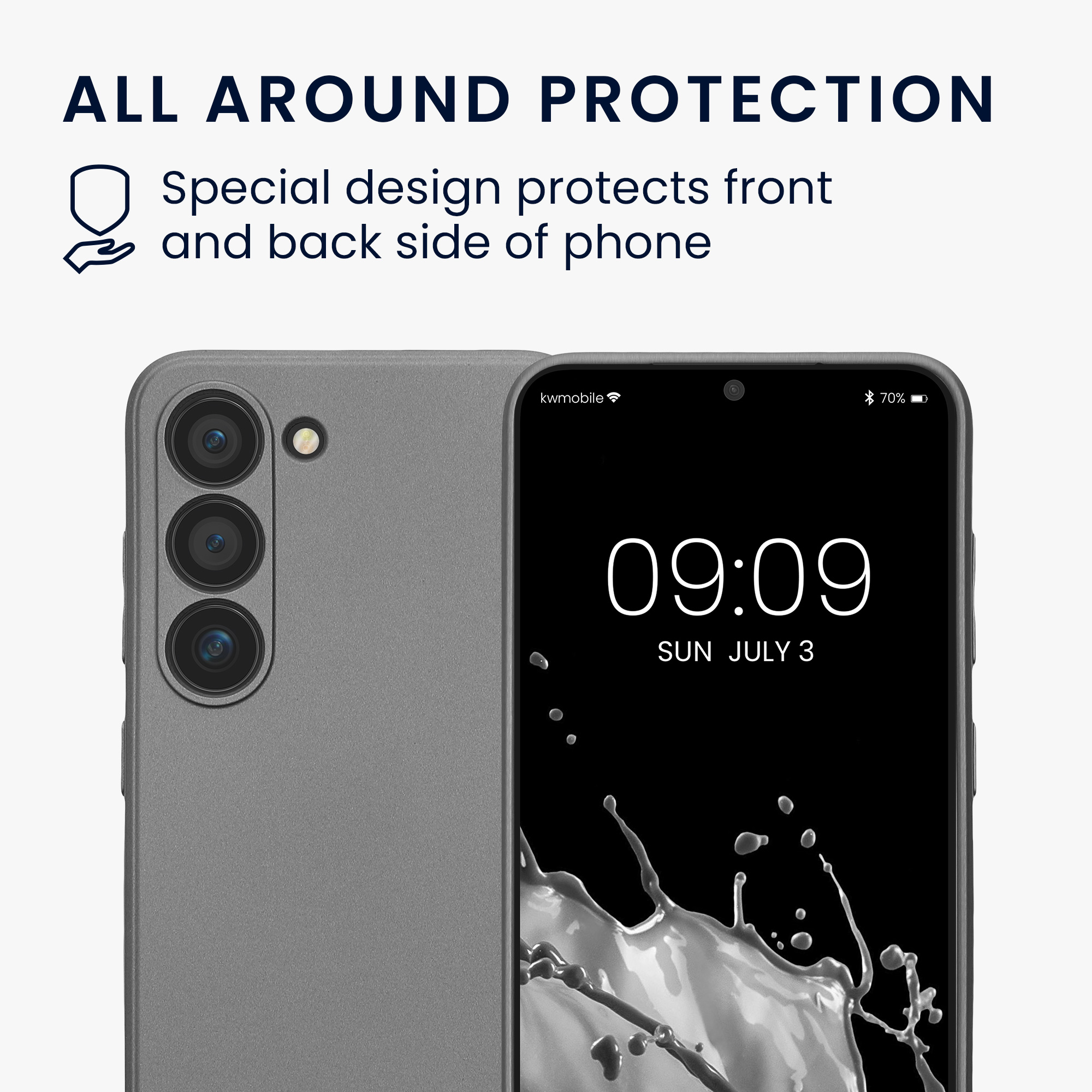 Pouzdro pro Samsung Galaxy S23 kwmobile metalické TPU - metalická šedá