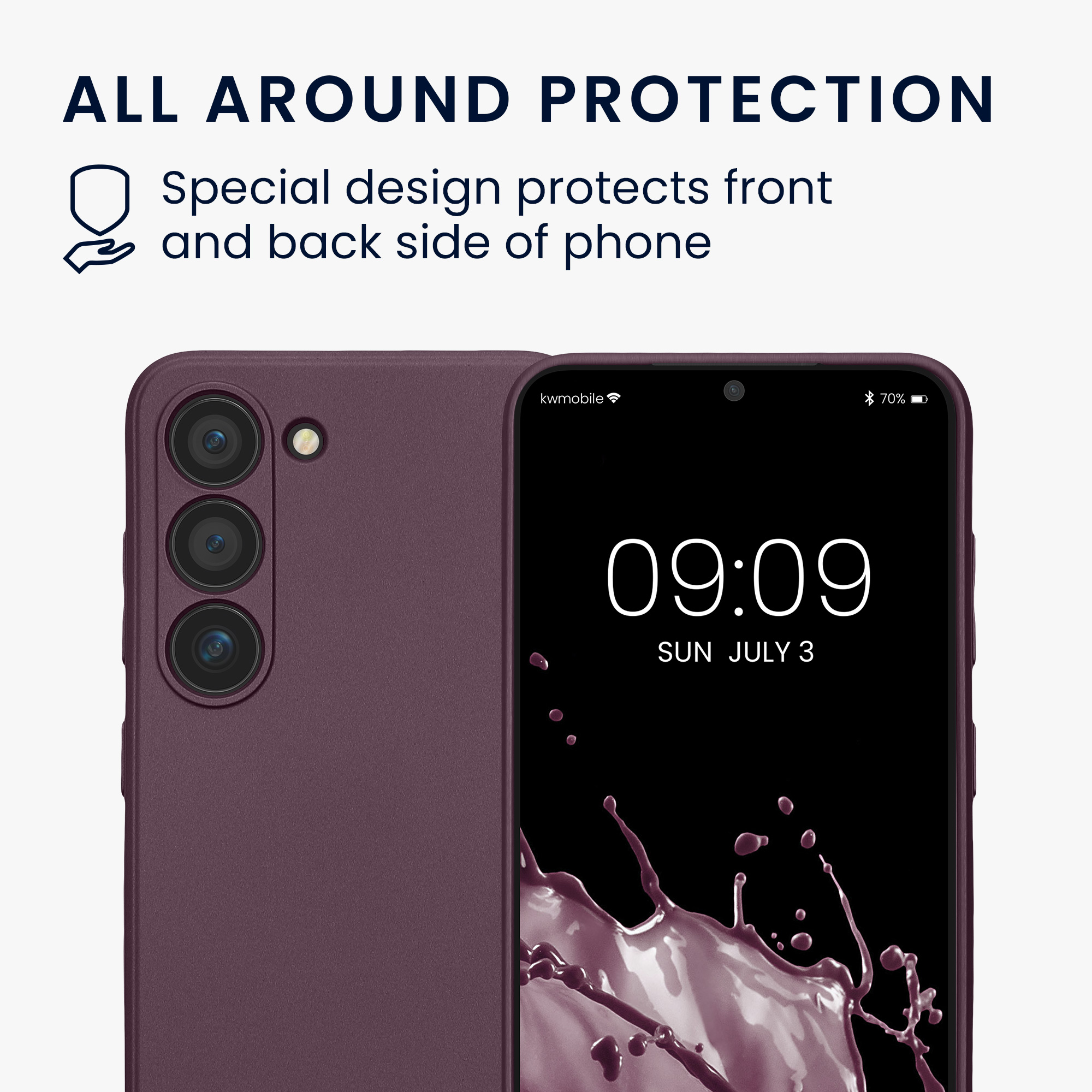 Pouzdro pro Samsung Galaxy S23 kwmobile metalické TPU - metalická bordó