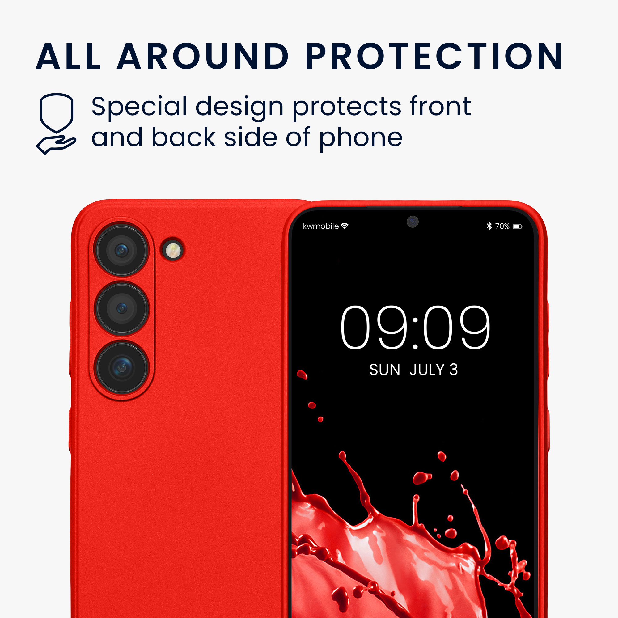 Pouzdro pro Samsung Galaxy S23 kwmobile metalické TPU - metalická tmavě červená