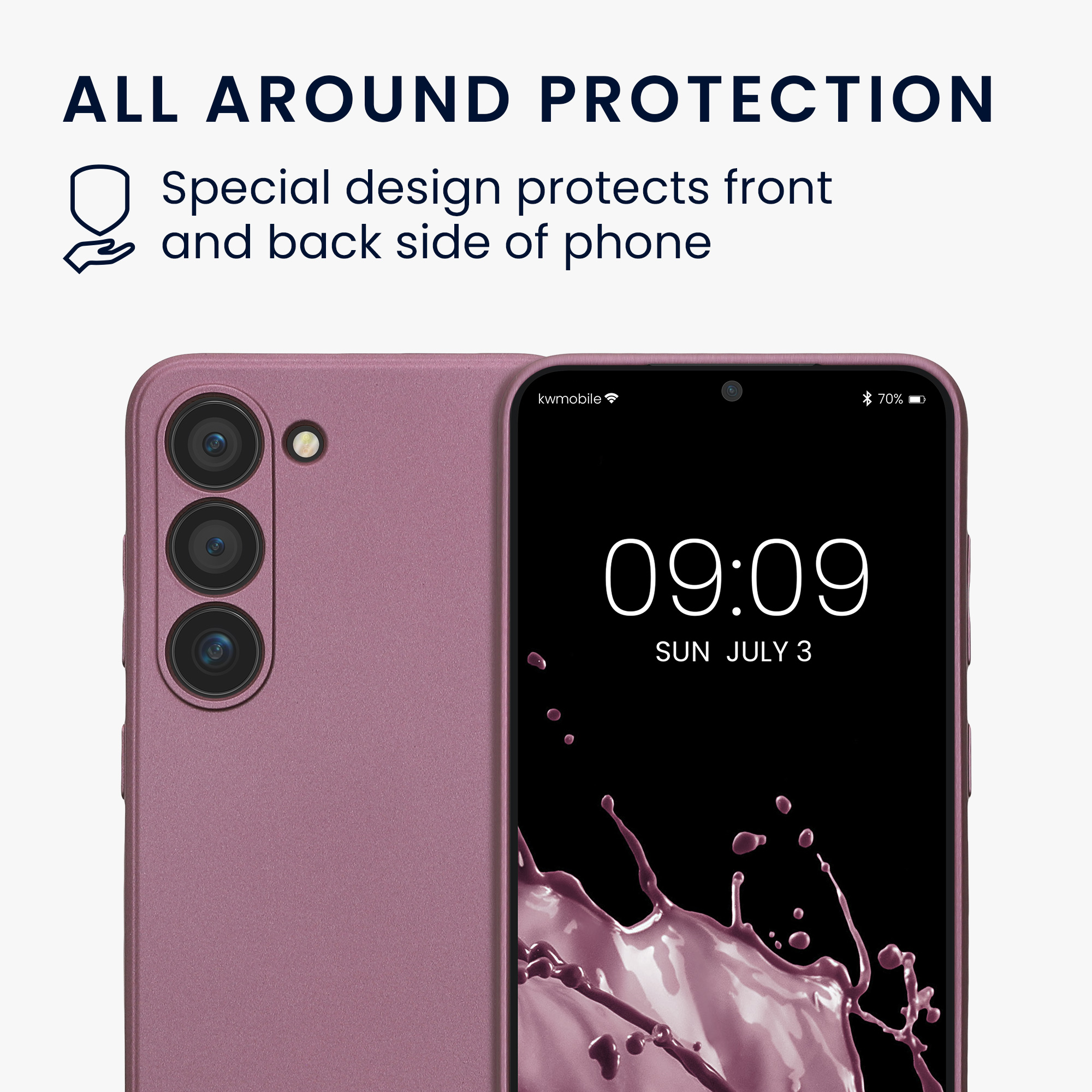 Metalický TPU kryt pro Samsung Galaxy S23 kwmobile ‑ metalická levandulová