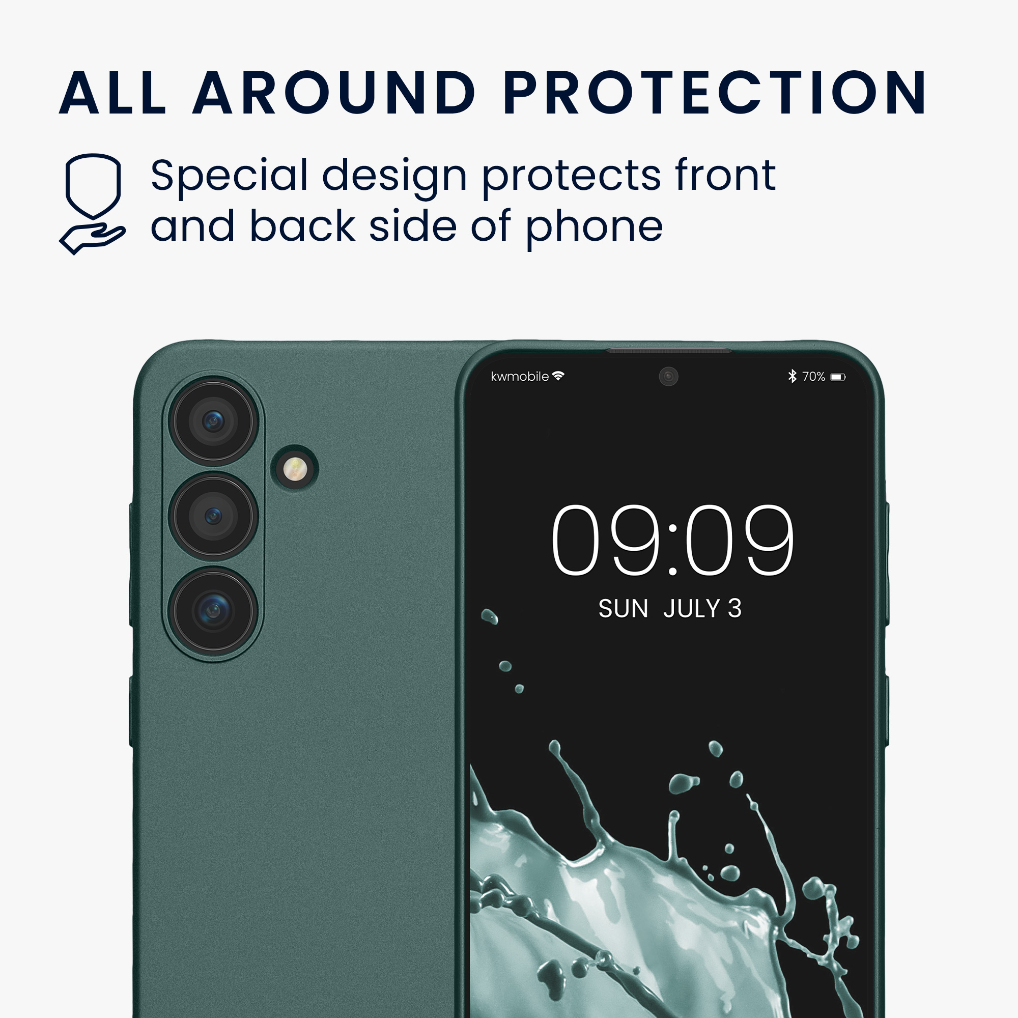 Pouzdro pro Samsung Galaxy S24 kwmobile metalické TPU - metalická petrolejová