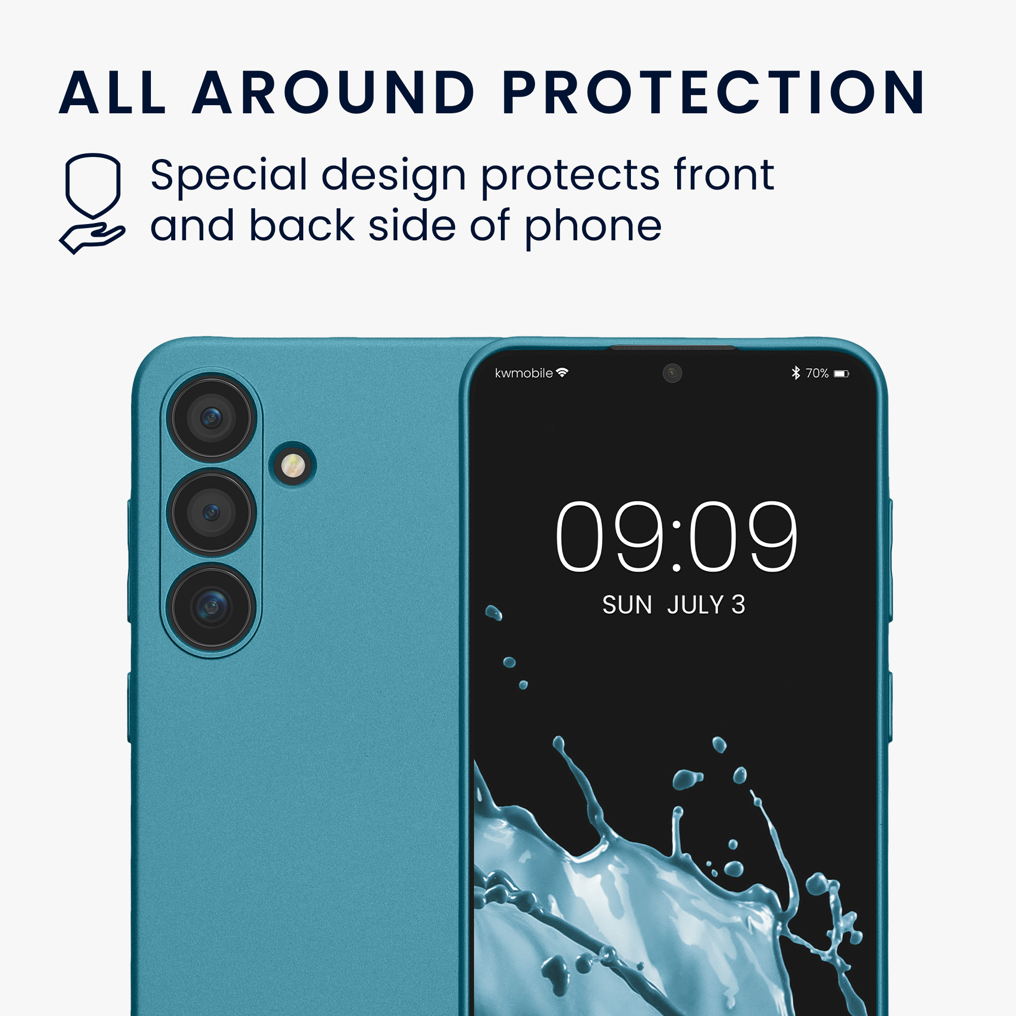 Pouzdro pro Samsung Galaxy S24 kwmobile metalické TPU - metalická karibská modrá