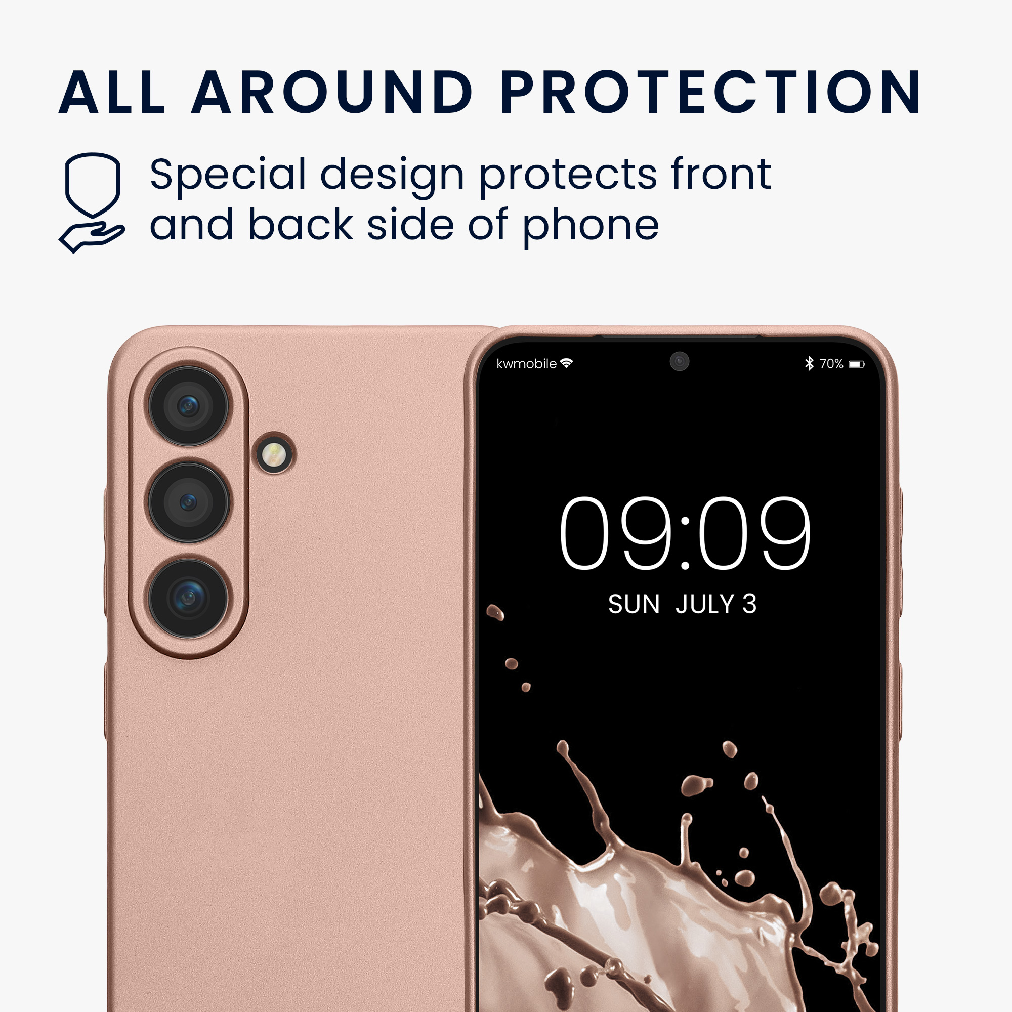 Pouzdro pro Samsung Galaxy S25 kwmobile metalické TPU - metalická růžové zlato