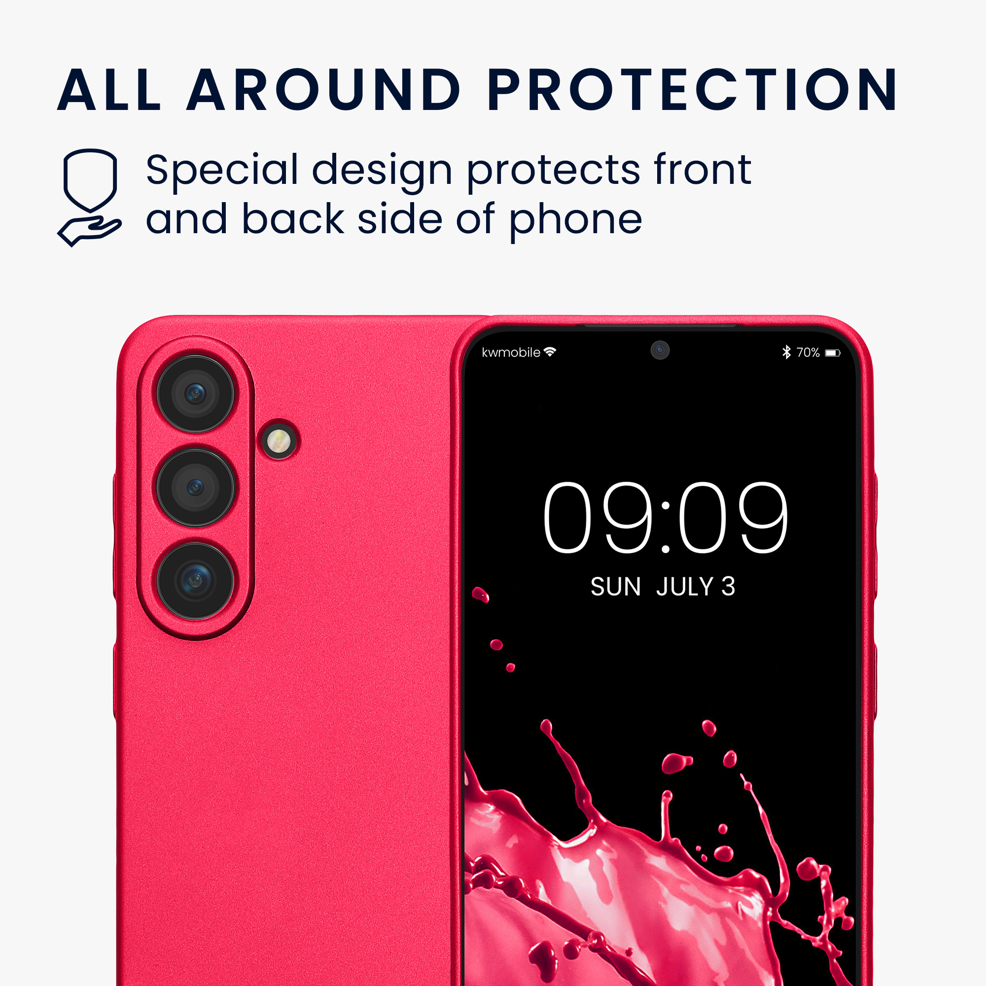 Pouzdro pro Samsung Galaxy S25 kwmobile metalické TPU - metalická růžová