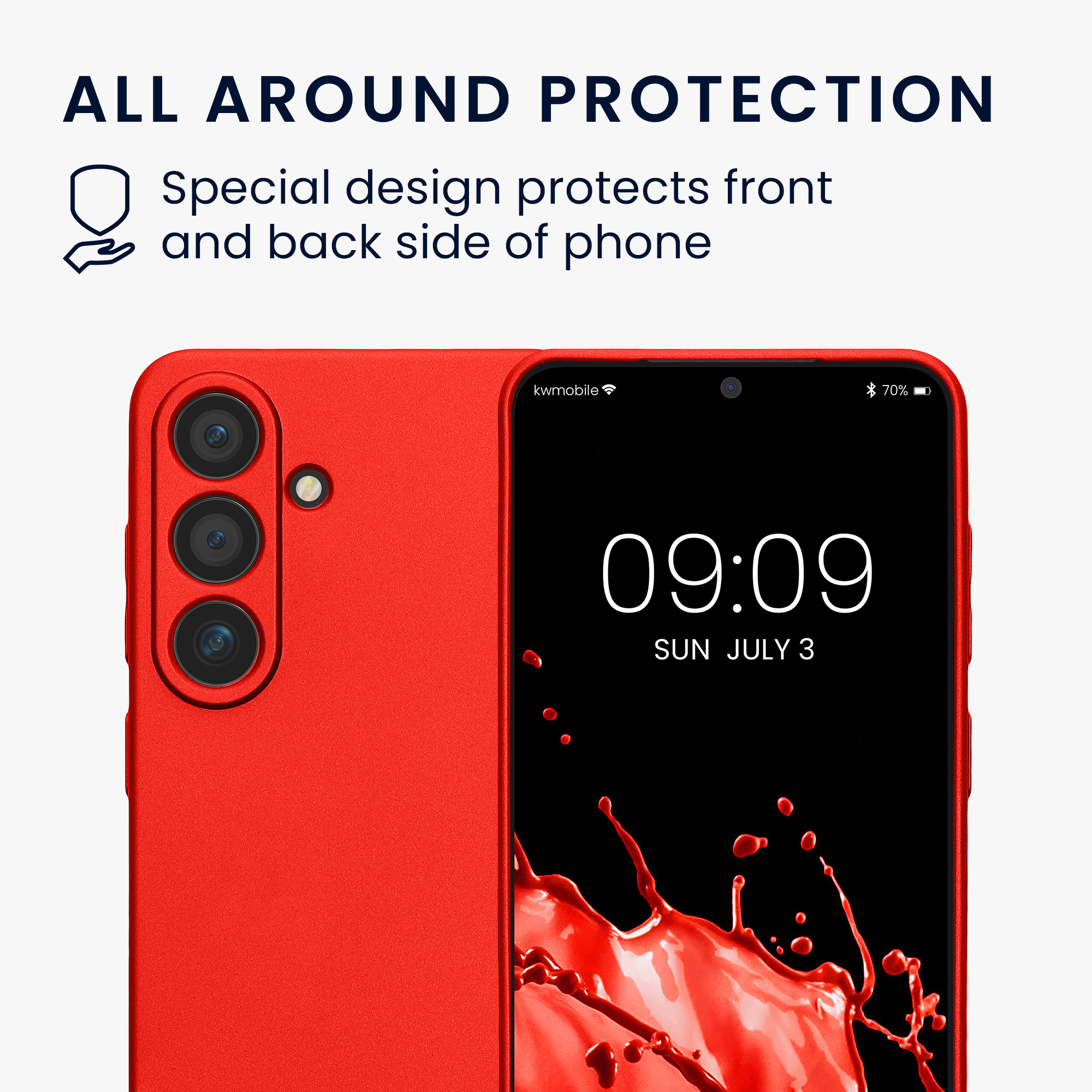 Pouzdro pro Samsung Galaxy S25 kwmobile metalické TPU - metalická tmavě červená