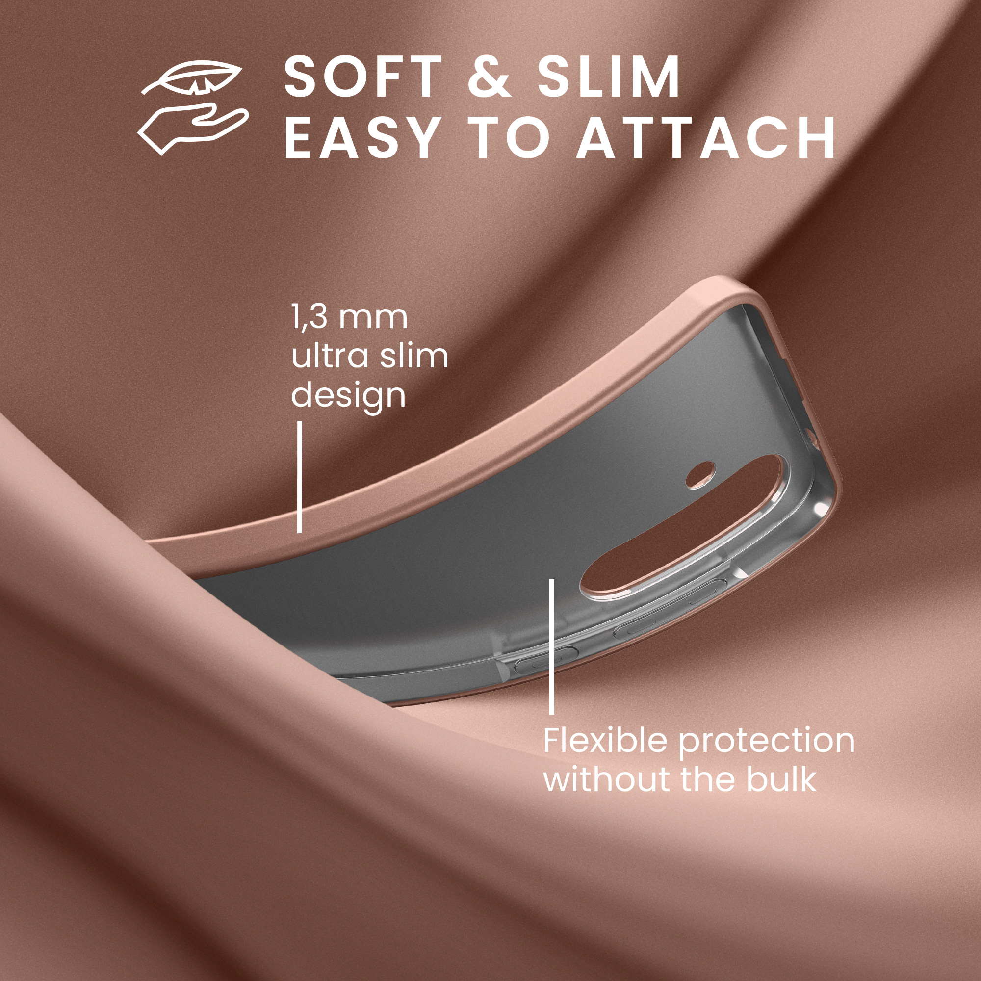 Pouzdro pro Samsung Galaxy S26 FE kwmobile tenké metalické silikonové - metalická růžové zlato