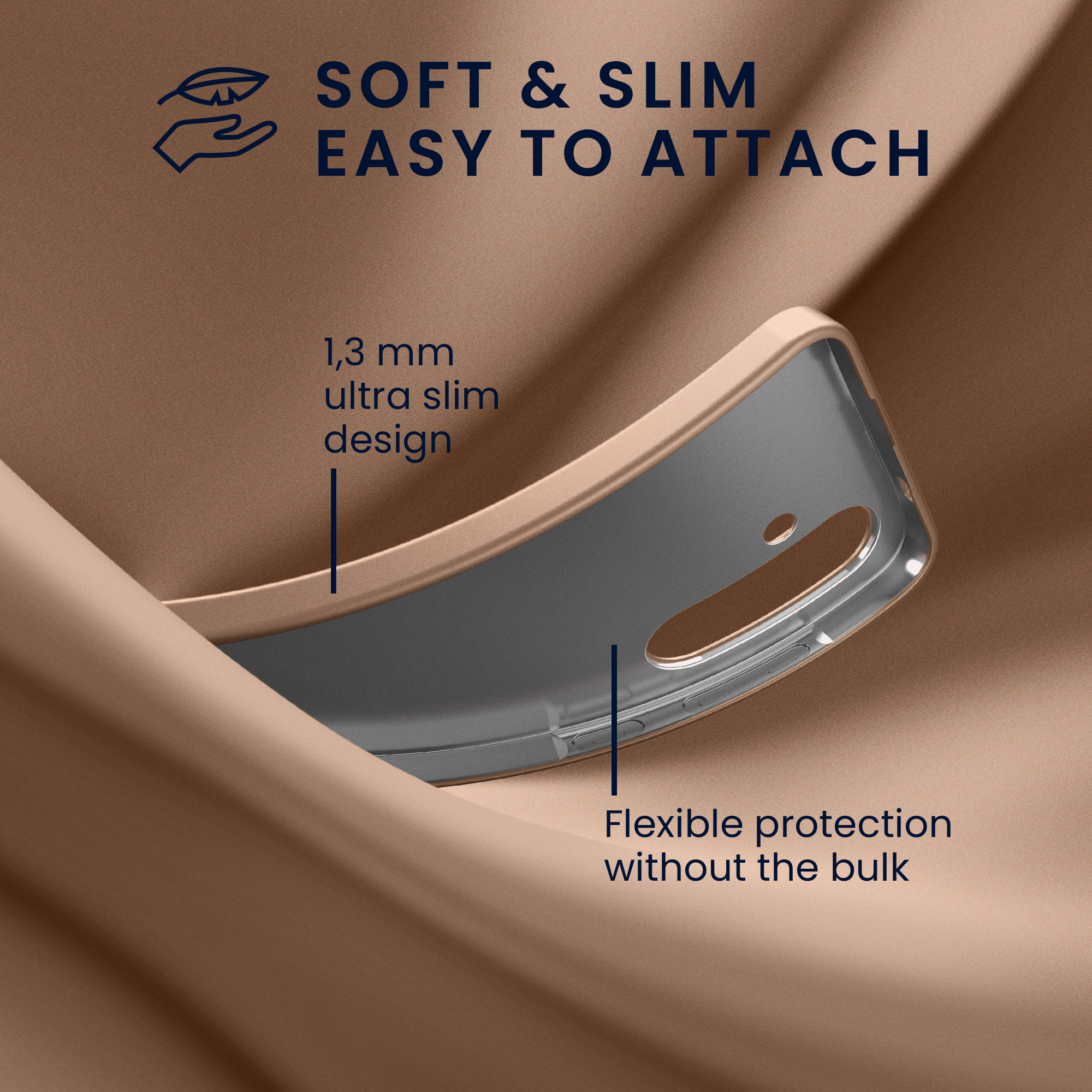 Pouzdro pro Samsung Galaxy S26 FE kwmobile tenké metalické silikonové - metalický zlatá