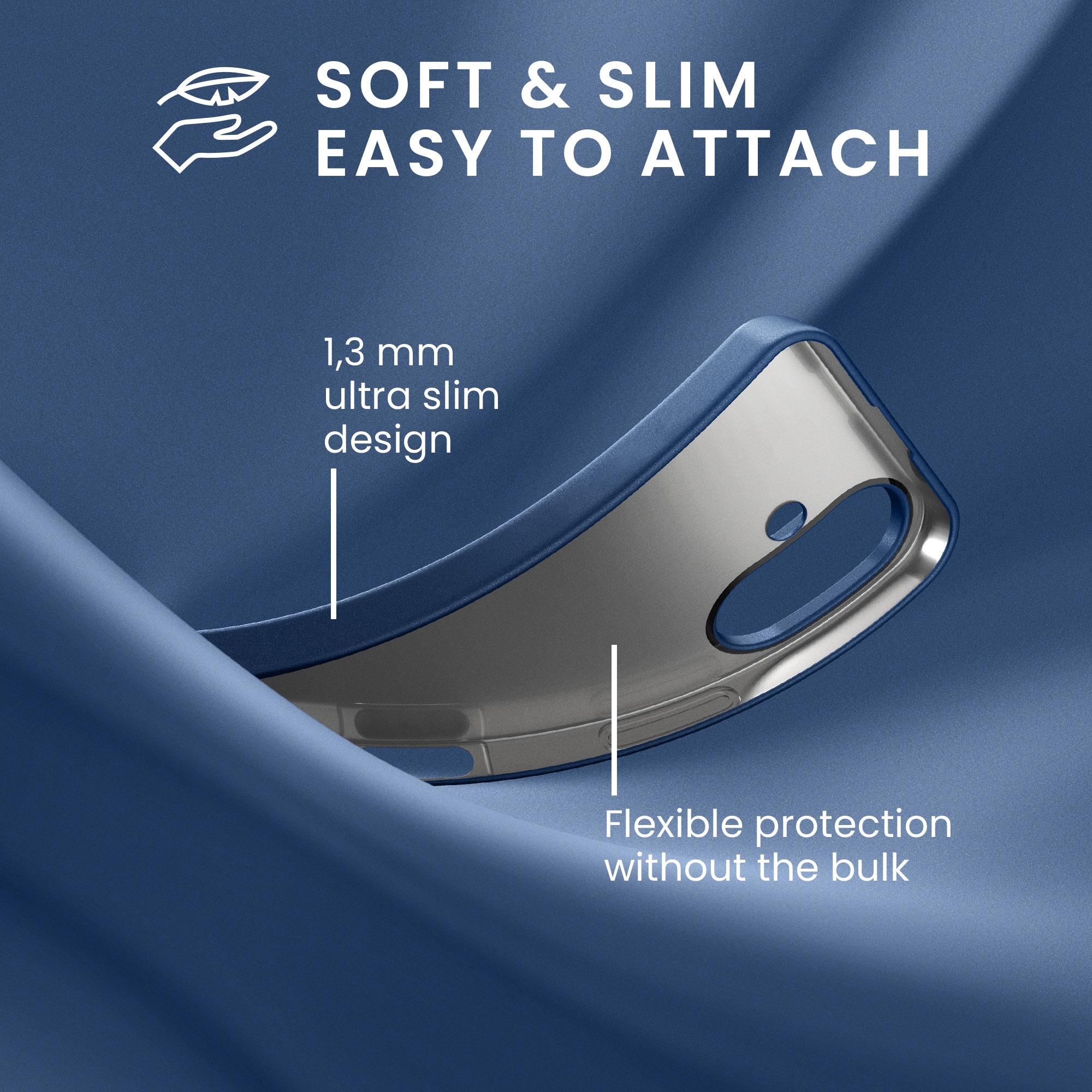 Tenký metalický TPU silikonový kryt pro Samsung Galaxy A18 4G / 5G kwmobile ‑ metalická modrá