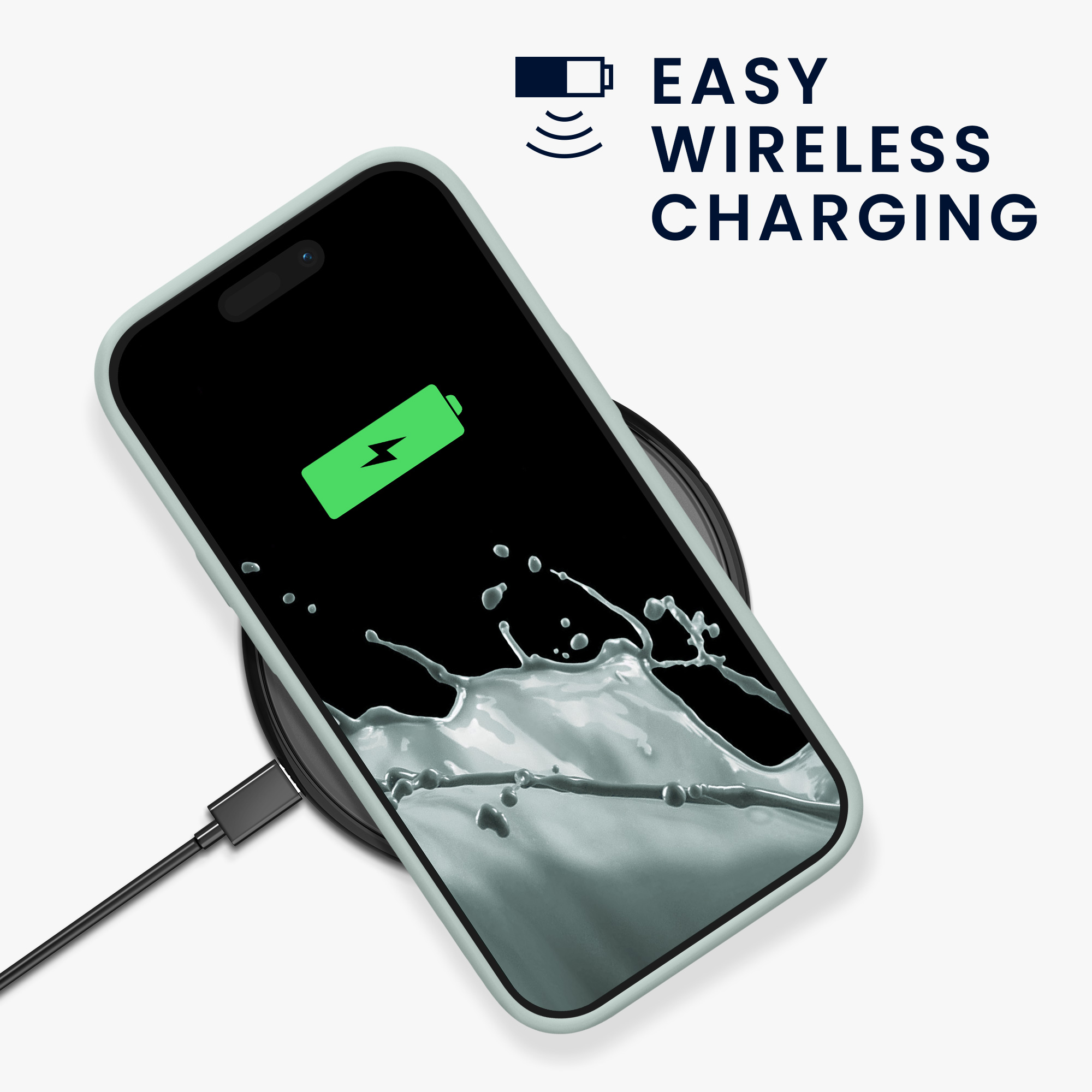 Pouzdro pro Apple iPhone 15 kwmobile tenké silikonové - světle mátová