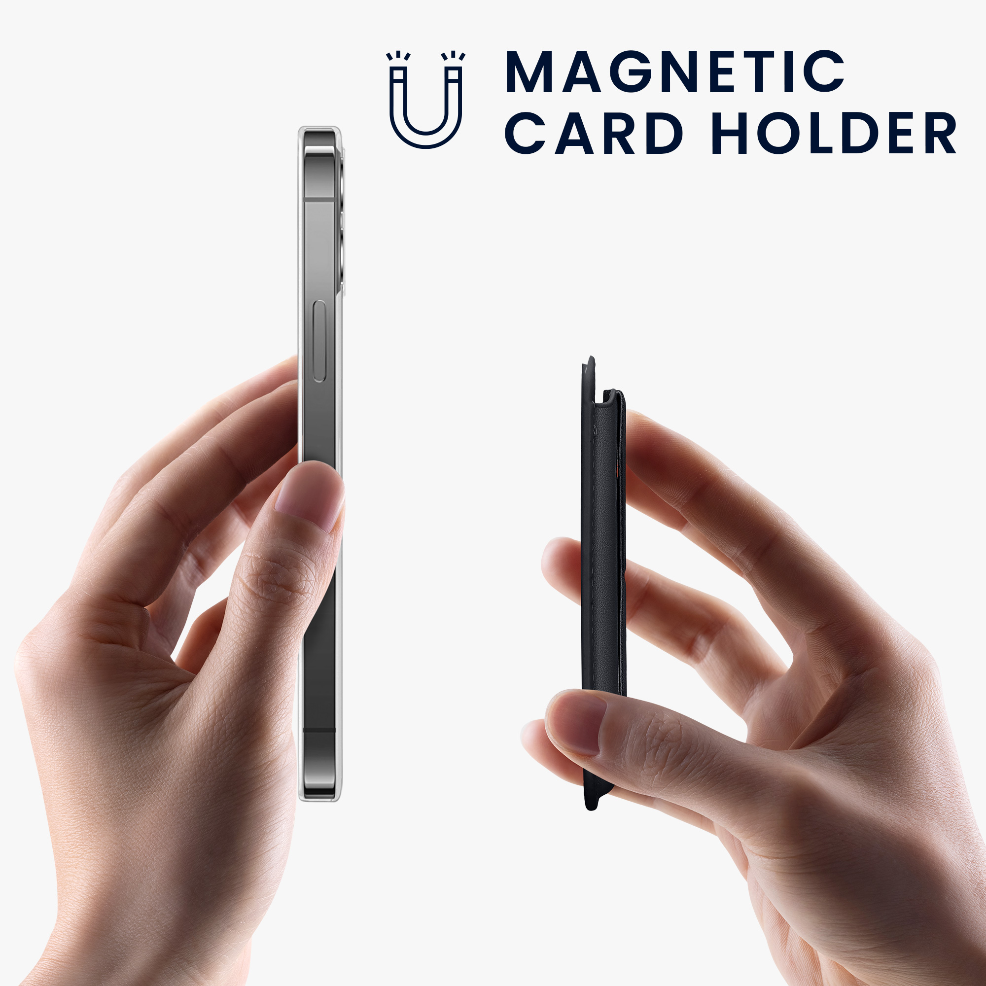 Magnetický držák karet pro Apple iPhone 16 / 15 / 14 / 13 / 12 Series kwmobile MagSafe - tmavě modrá