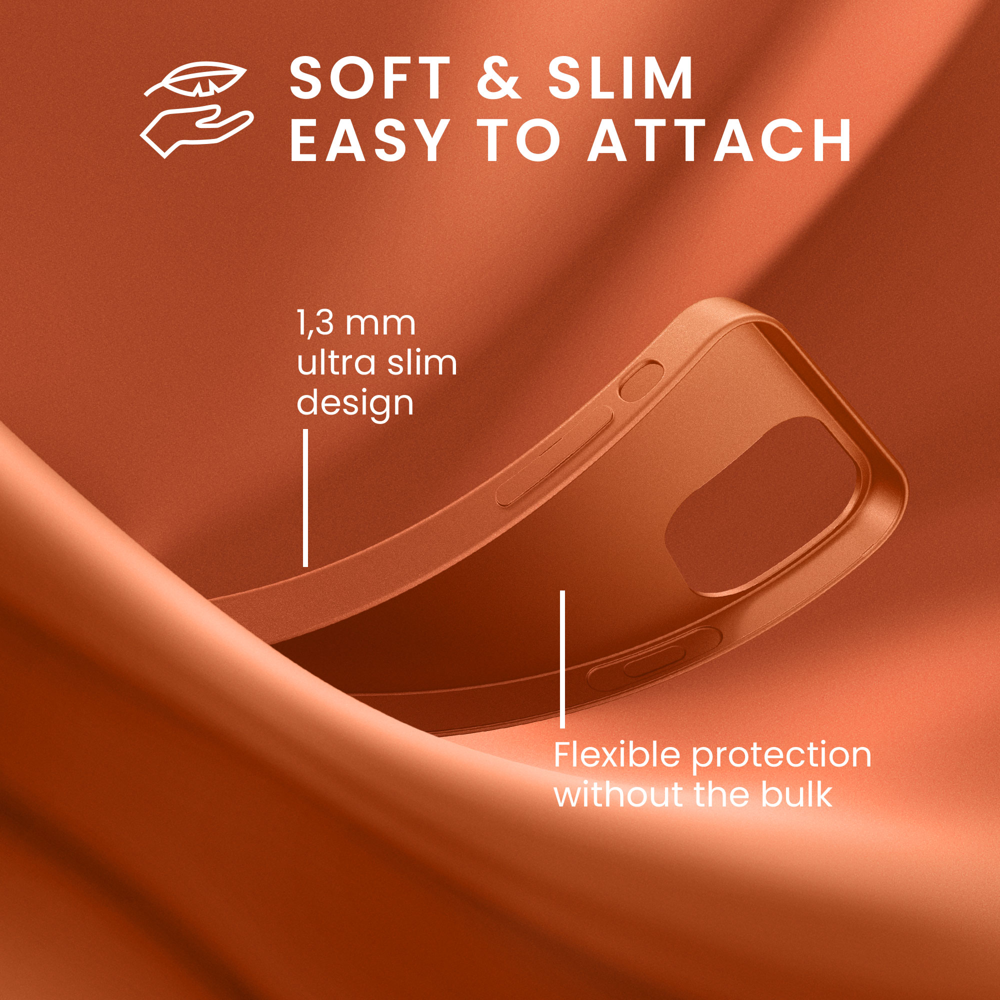 Pouzdro pro Apple iPhone 15 kwmobile tenké metalické silikonové - metalická oranžová