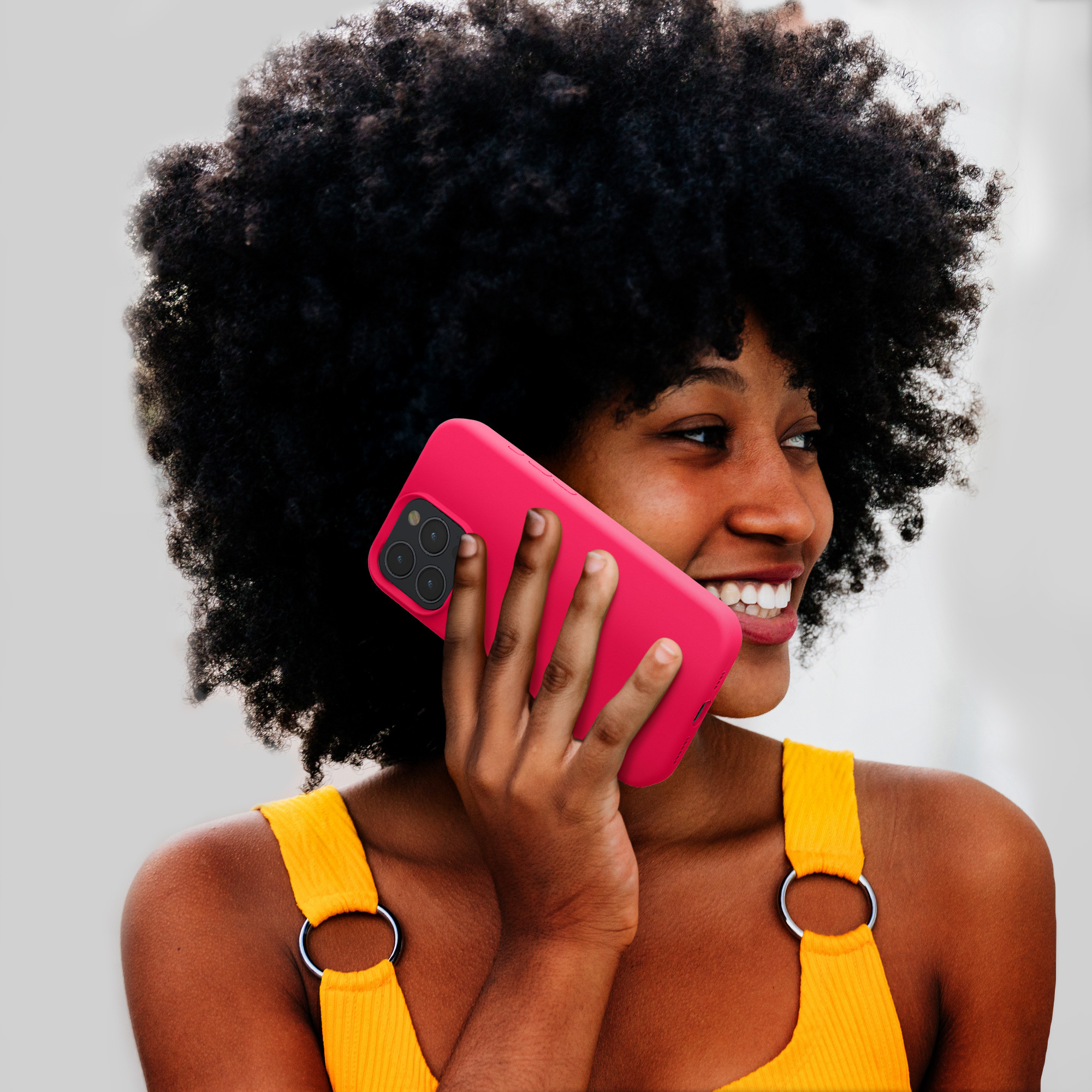 Silikonový kryt na mobil Apple iPhone 16 Pro kwmobile - neonově růžová