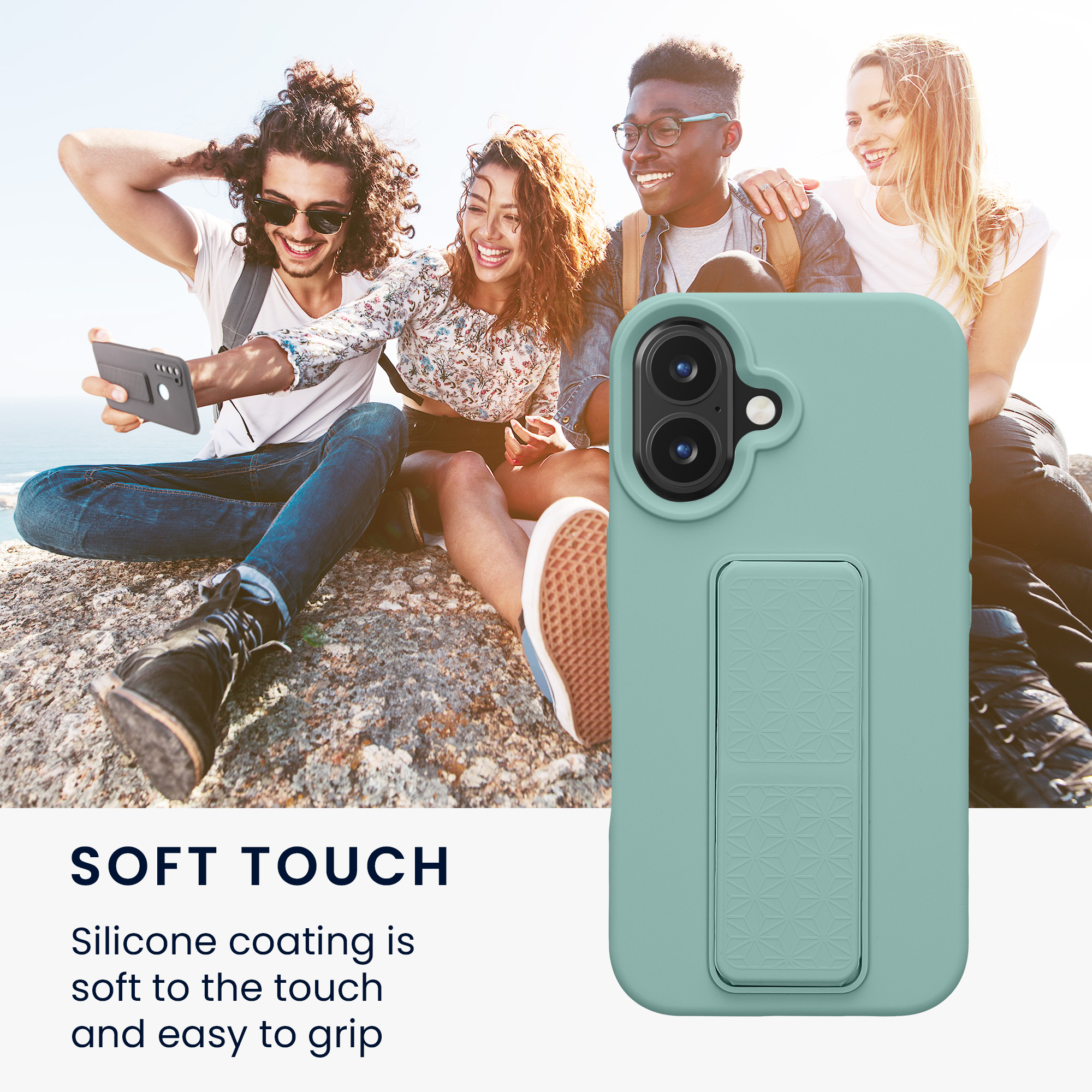 Silikonový kryt kwmobile pro iPhone 16 - mátová