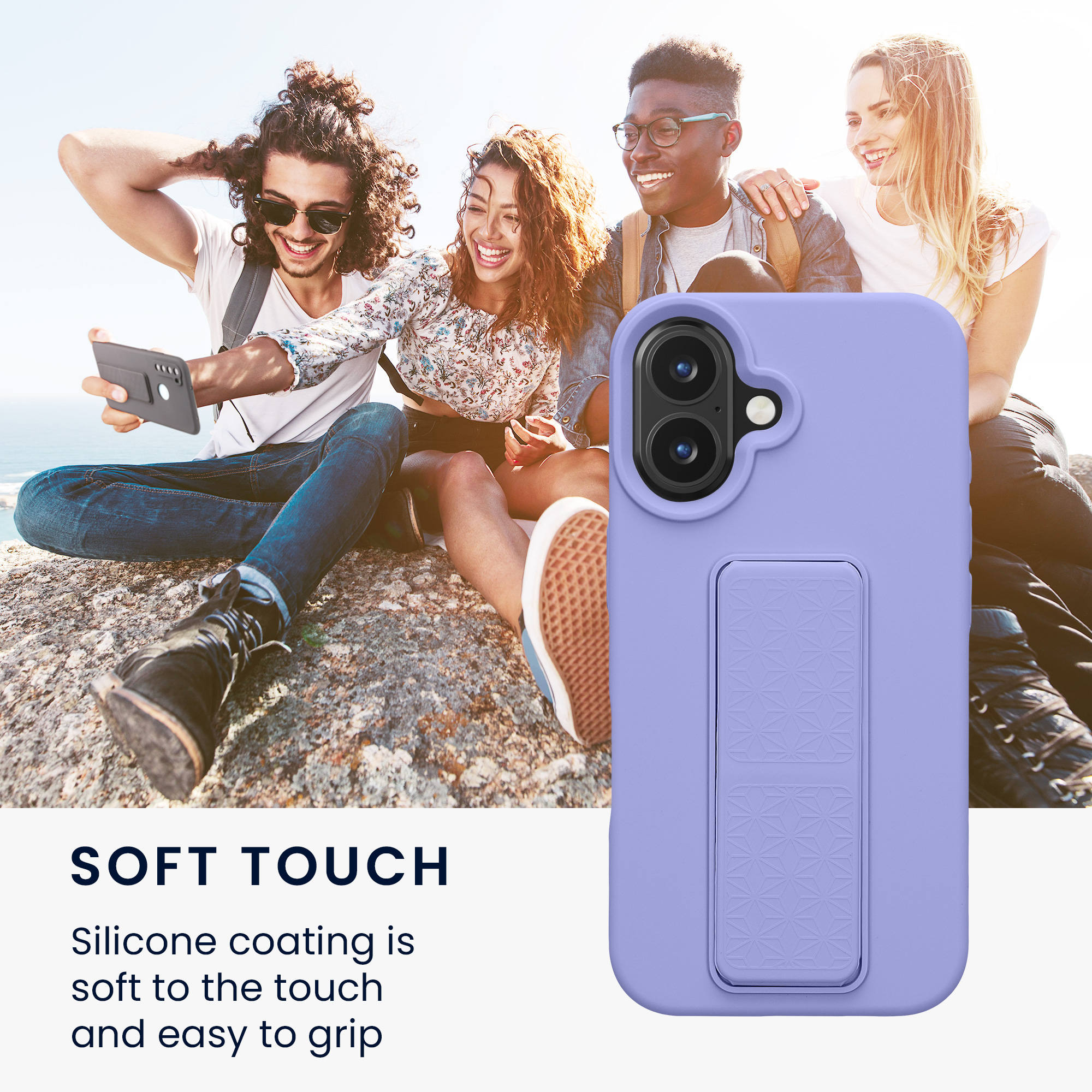 Silikonový kryt kwmobile pro iPhone 16 - levandulová