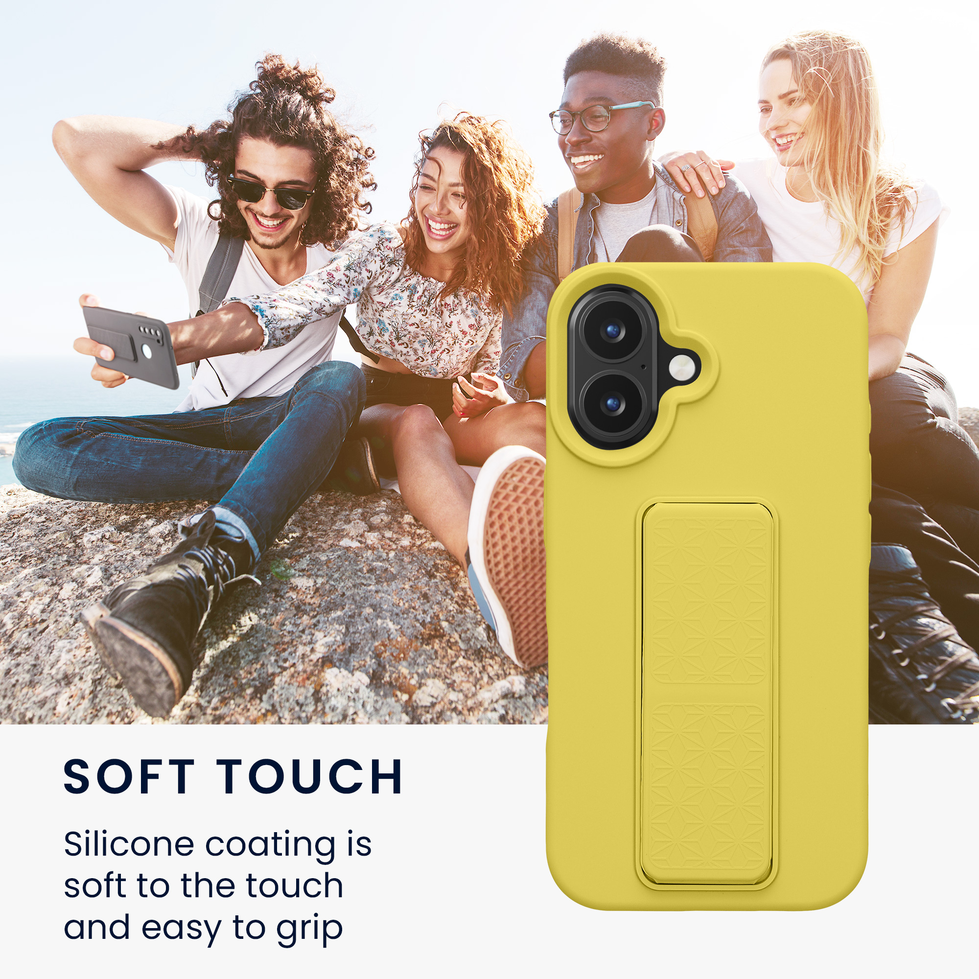 Silikonový kryt kwmobile pro iPhone 16 - zářivě žlutá