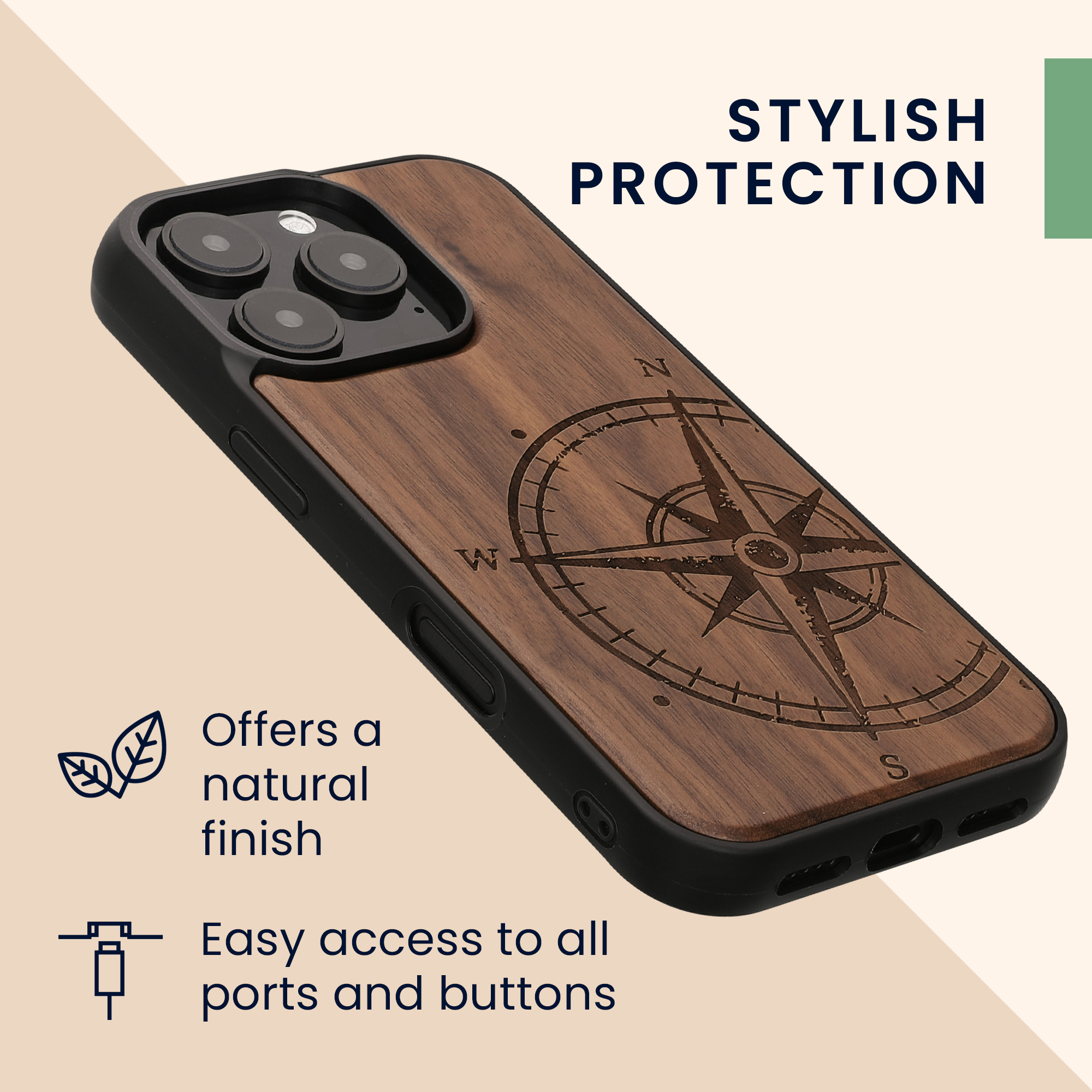 Dřevěný kryt na mobil Apple iPhone 16 Pro kwmobile