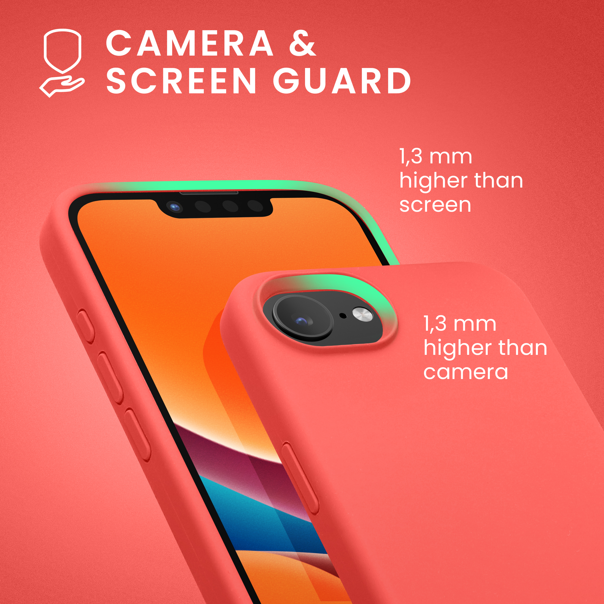 Silikonový kryt Kwmobile pro iPhone 17e / 16e - wireless charging neon coral