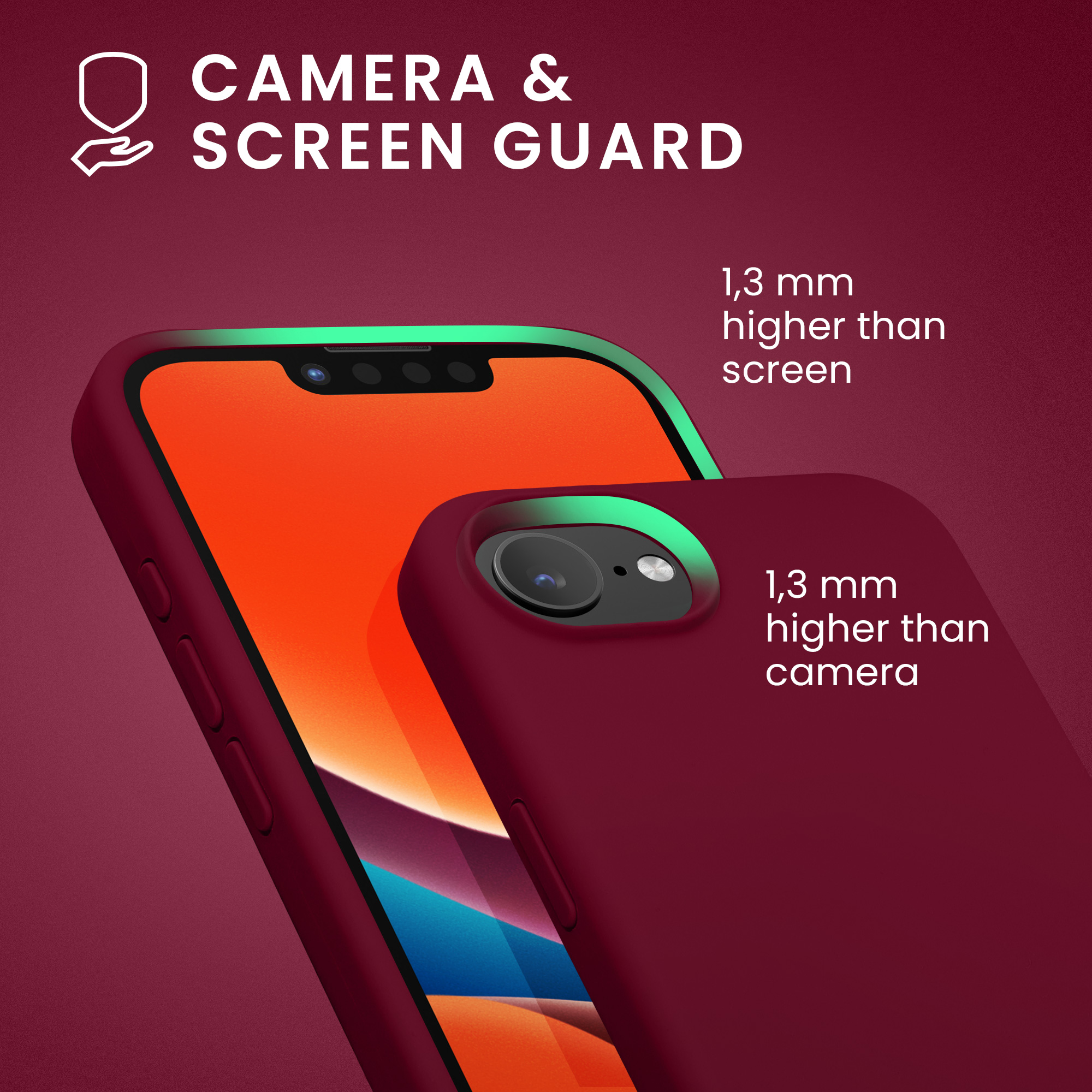 Silikonový kryt Kwmobile pro iPhone 17e / 16e - wireless charging rhubarb red