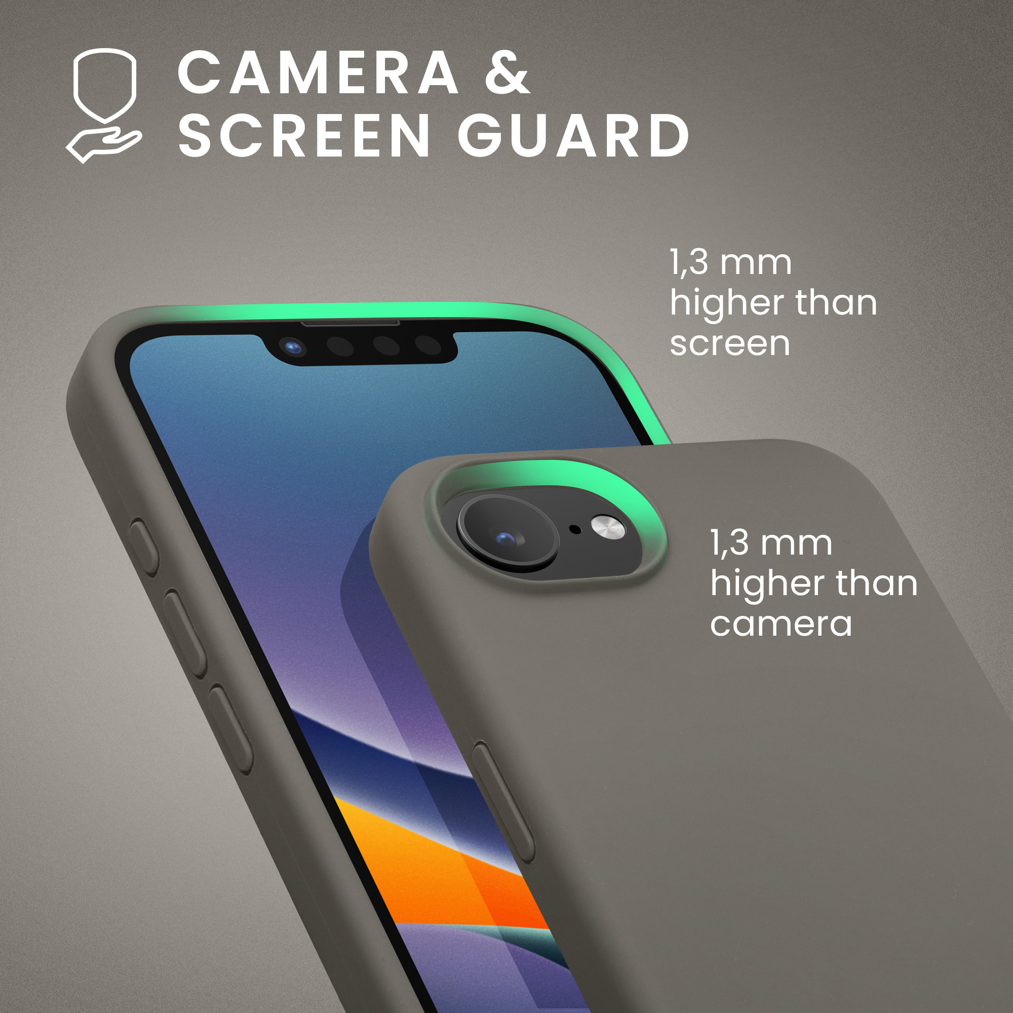 Silikonový kryt Kwmobile pro iPhone 17e / 16e - wireless charging stone dust