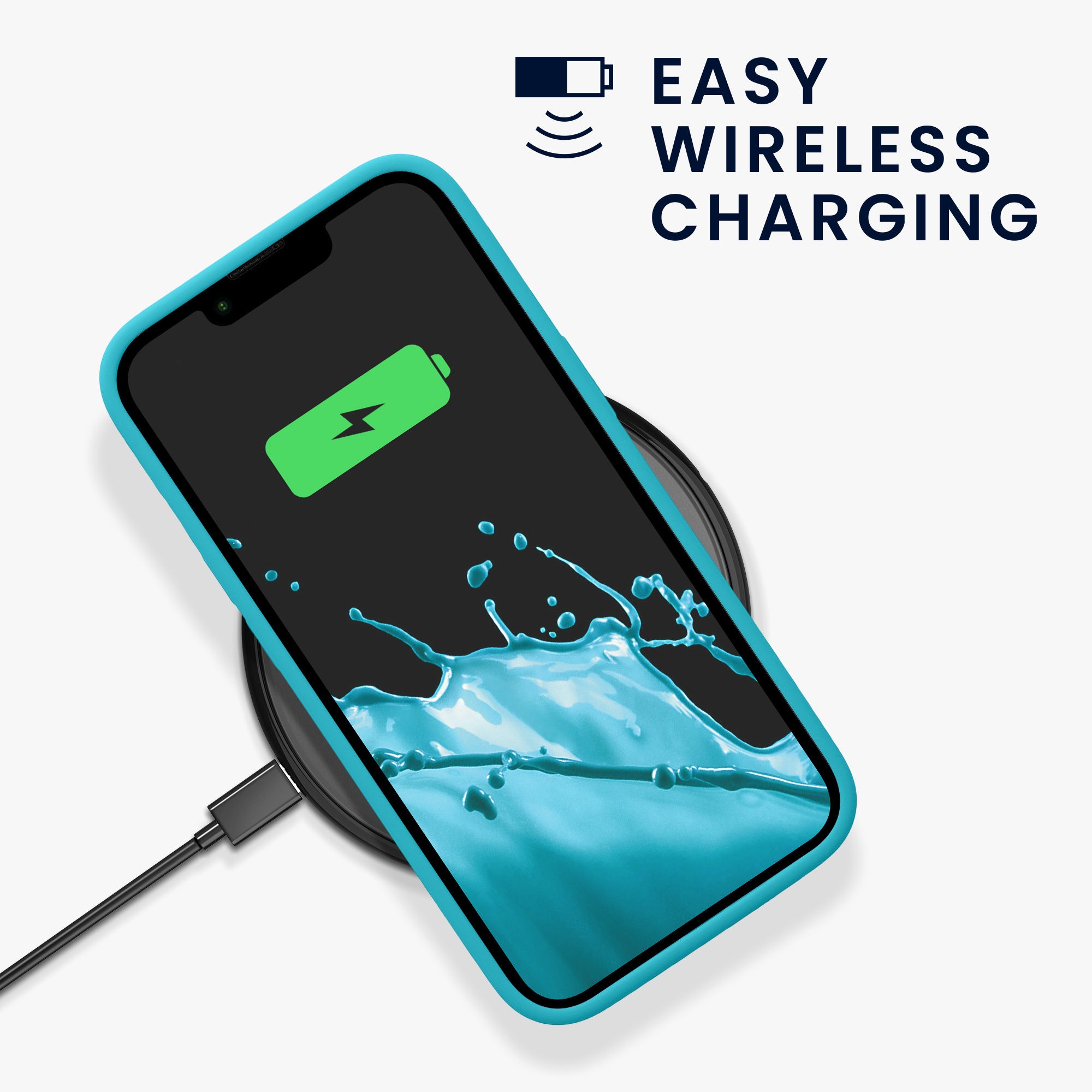 Silikonový kryt Kwmobile pro iPhone 17e / 16e - wireless charging cool glacier
