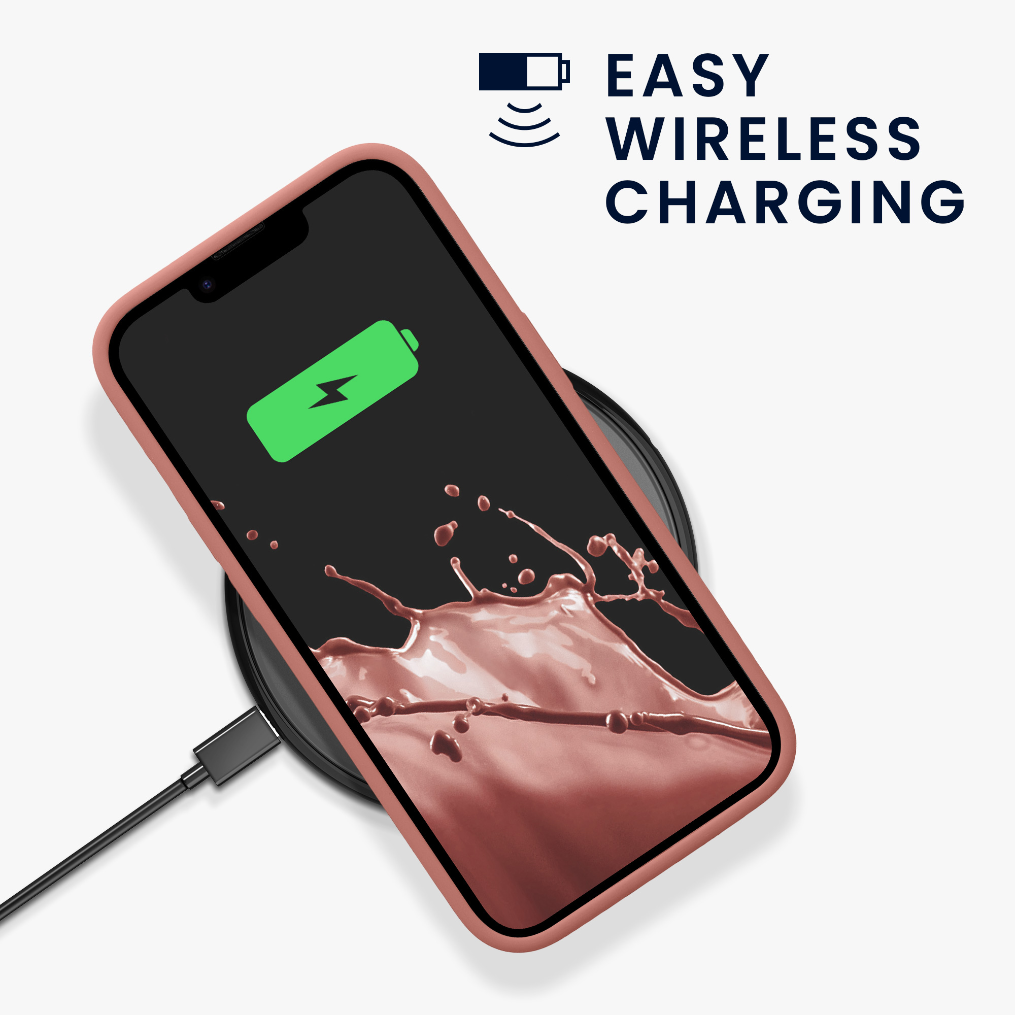 Silikonový kryt Kwmobile pro iPhone 17e / 16e - wireless charging winter rose