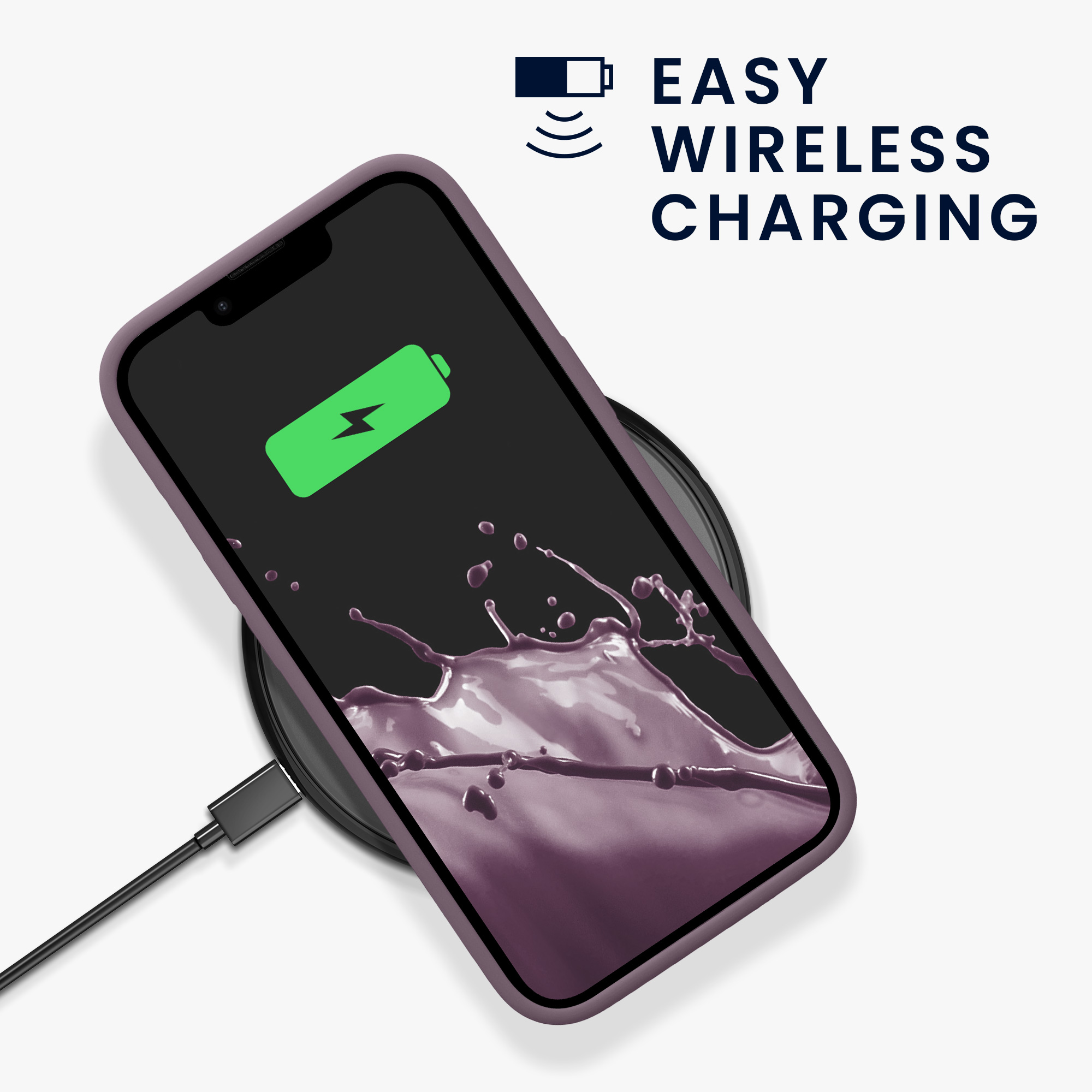 Silikonový kryt Kwmobile pro iPhone 17e / 16e - wireless charging pale iris