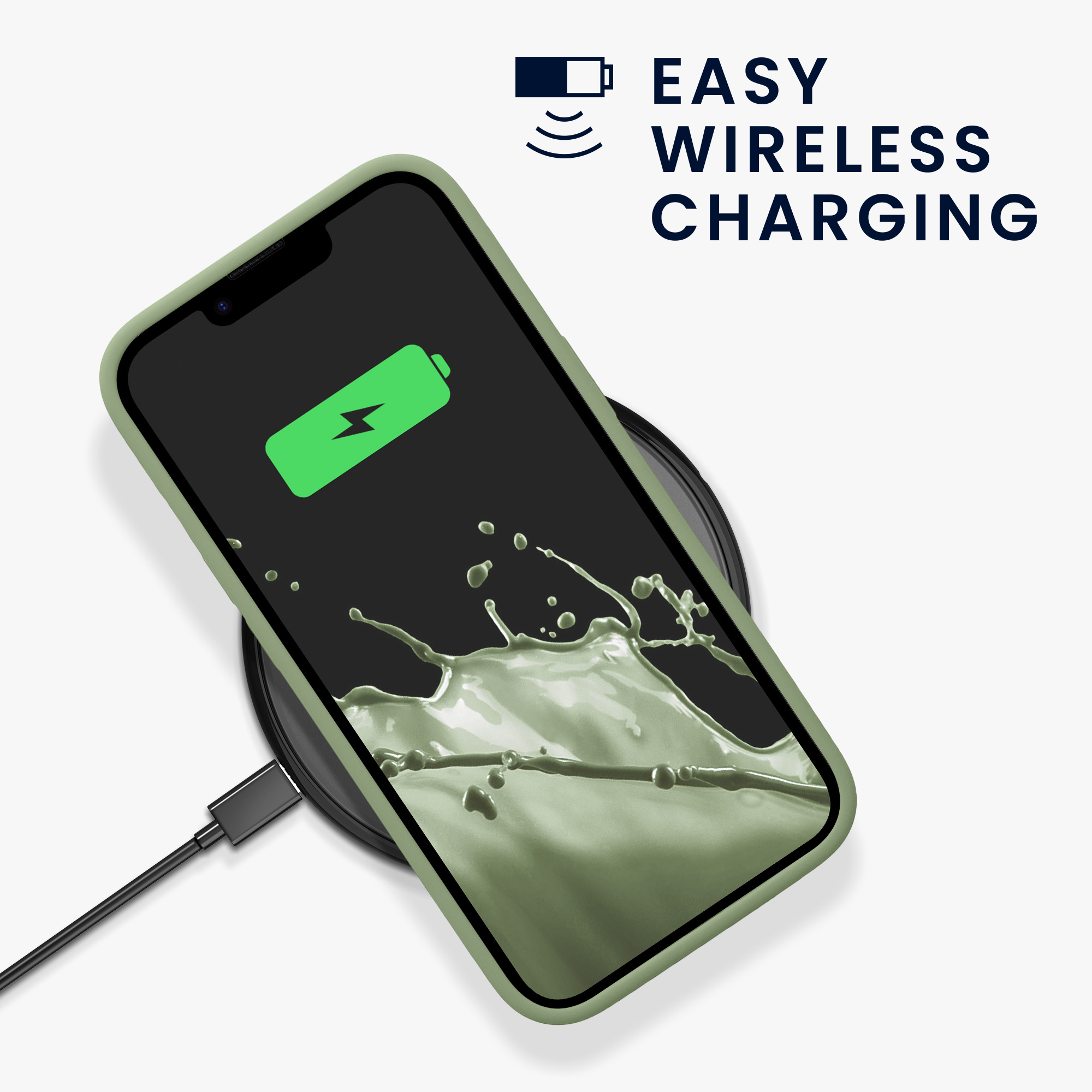 Pouzdro pro Apple iPhone 17e / iPhone 16e kwmobile silikonové - měkký mechově zelená