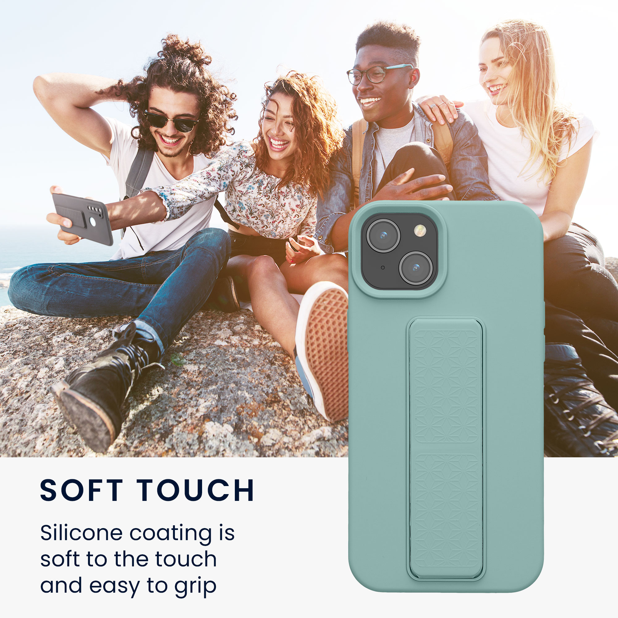 Kryt kwmobile s poutkem se stojánkem iPhone 15 Plus Mint
